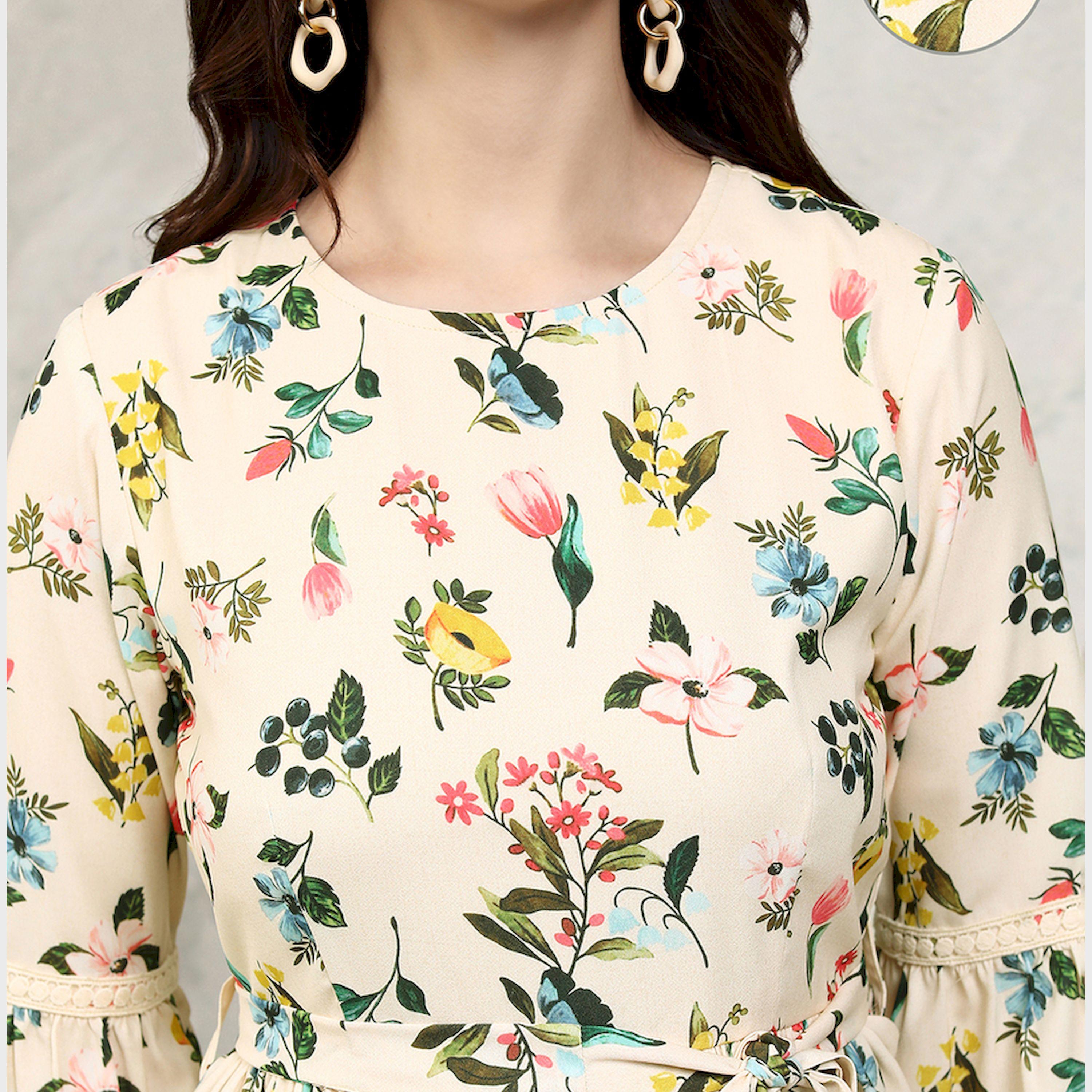 فيشود × ستايلي - جمبسوت بطبعات الأزهار الكاملة وقصة الساق المستقيمة مع حزام للربط-women-clothing-jumpsuits-image-5