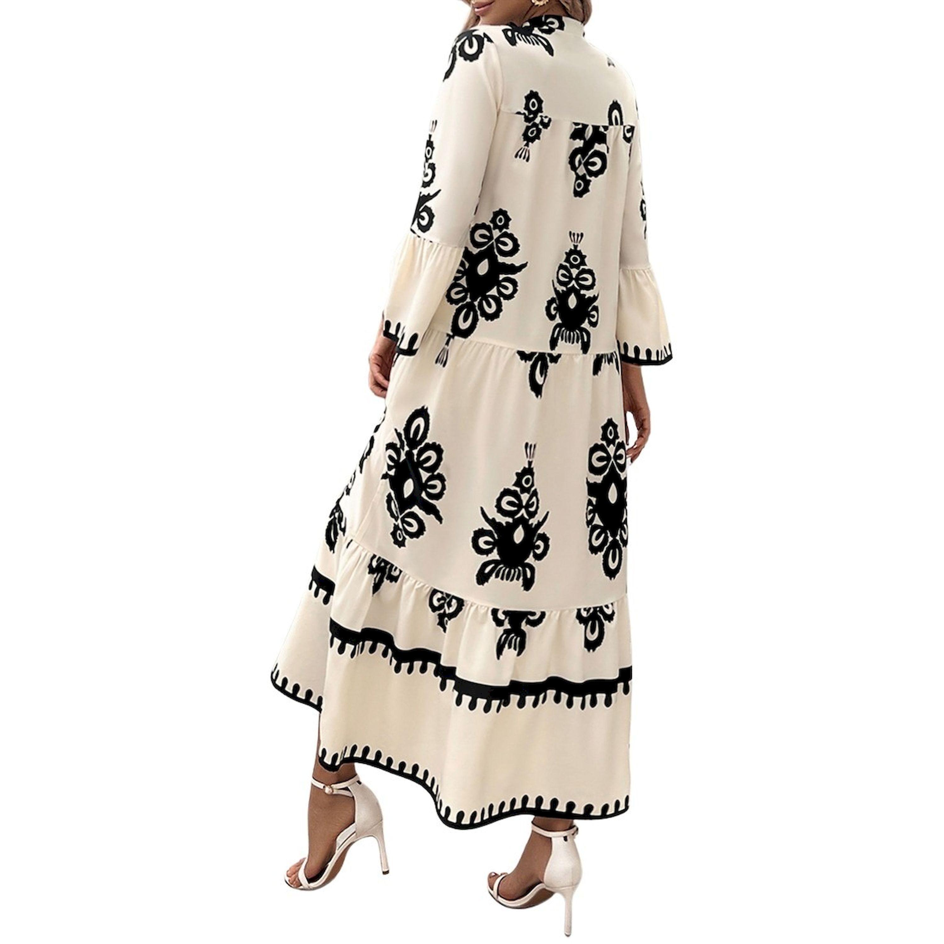 فستان طويل مطبع بالكامل مع أكمام 3/4-women-clothing-dresses-image-2