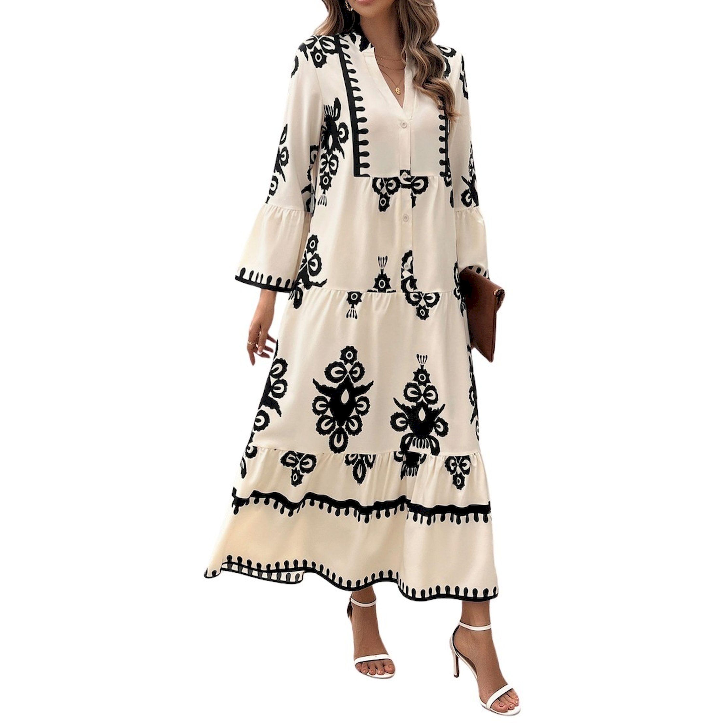 Take Two Allover Printed 3/4 Sleeve Maxi Dress-women-clothing-dresses-image-3