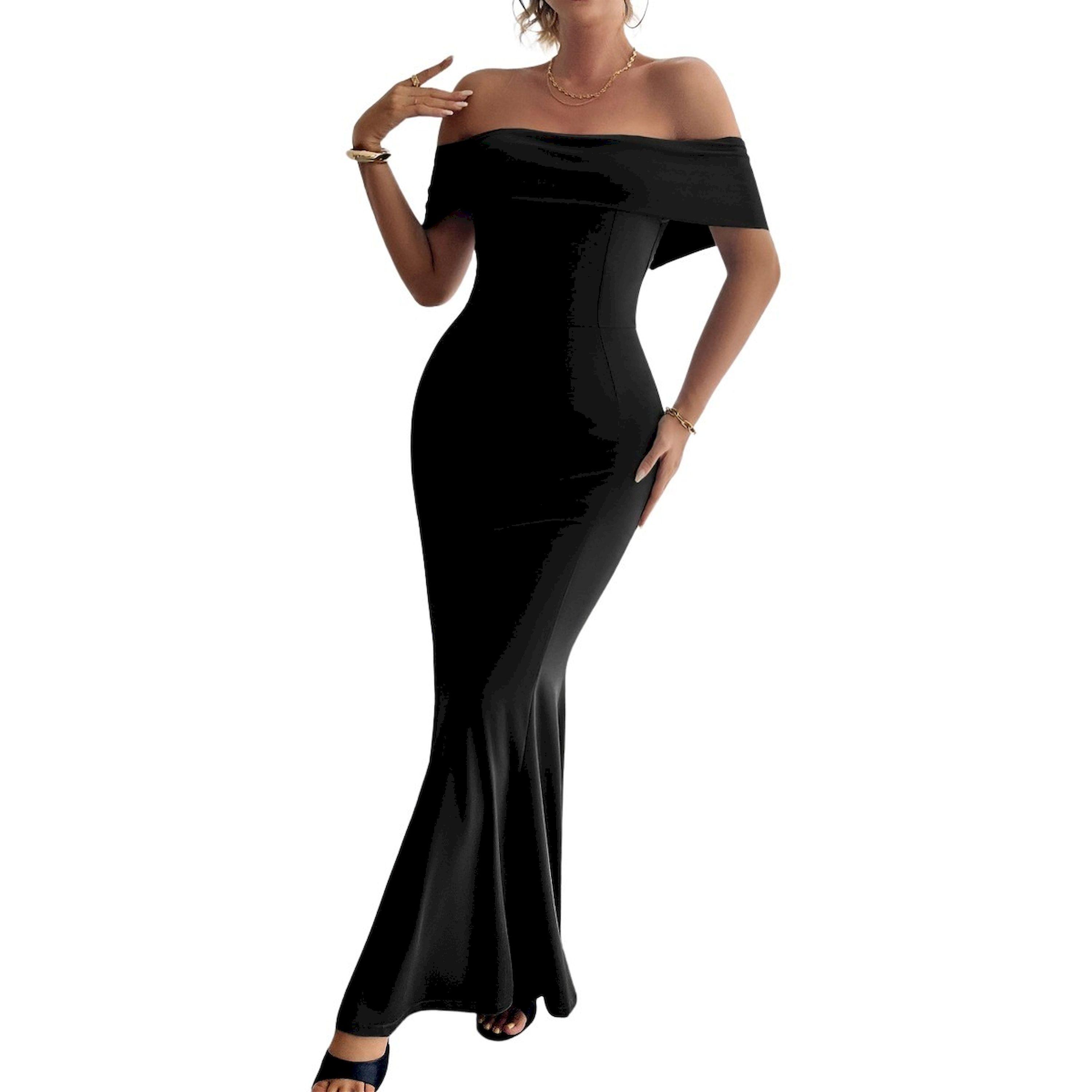 فستان طويل سادة بأكتاف مكشوفة-women-clothing-dresses-image-4