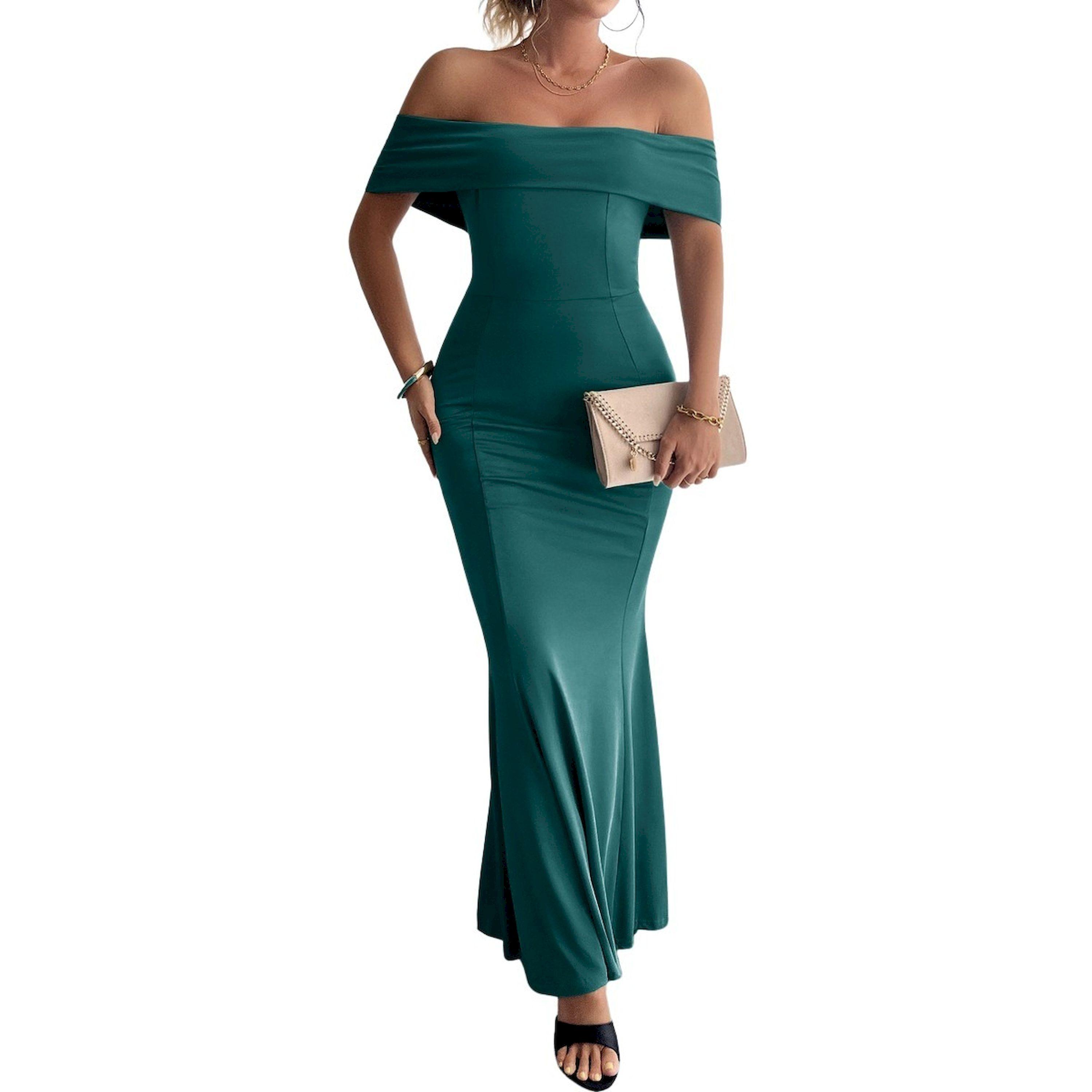 فستان طويل سادة بأكتاف مكشوفة-women-clothing-dresses-image-1