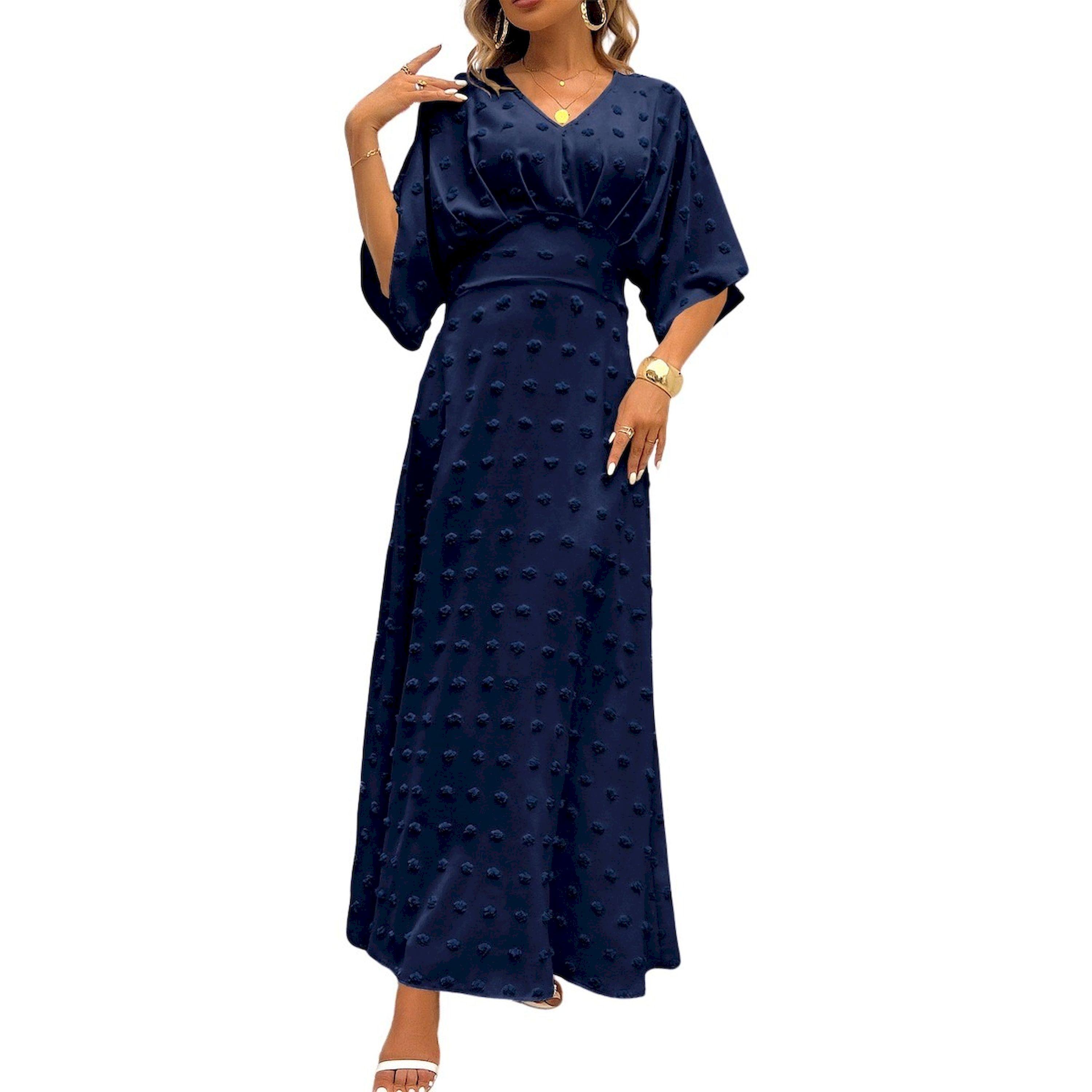 Take Two Dots Detail V Neck Maxi Dress-women-clothing-dresses-image-3