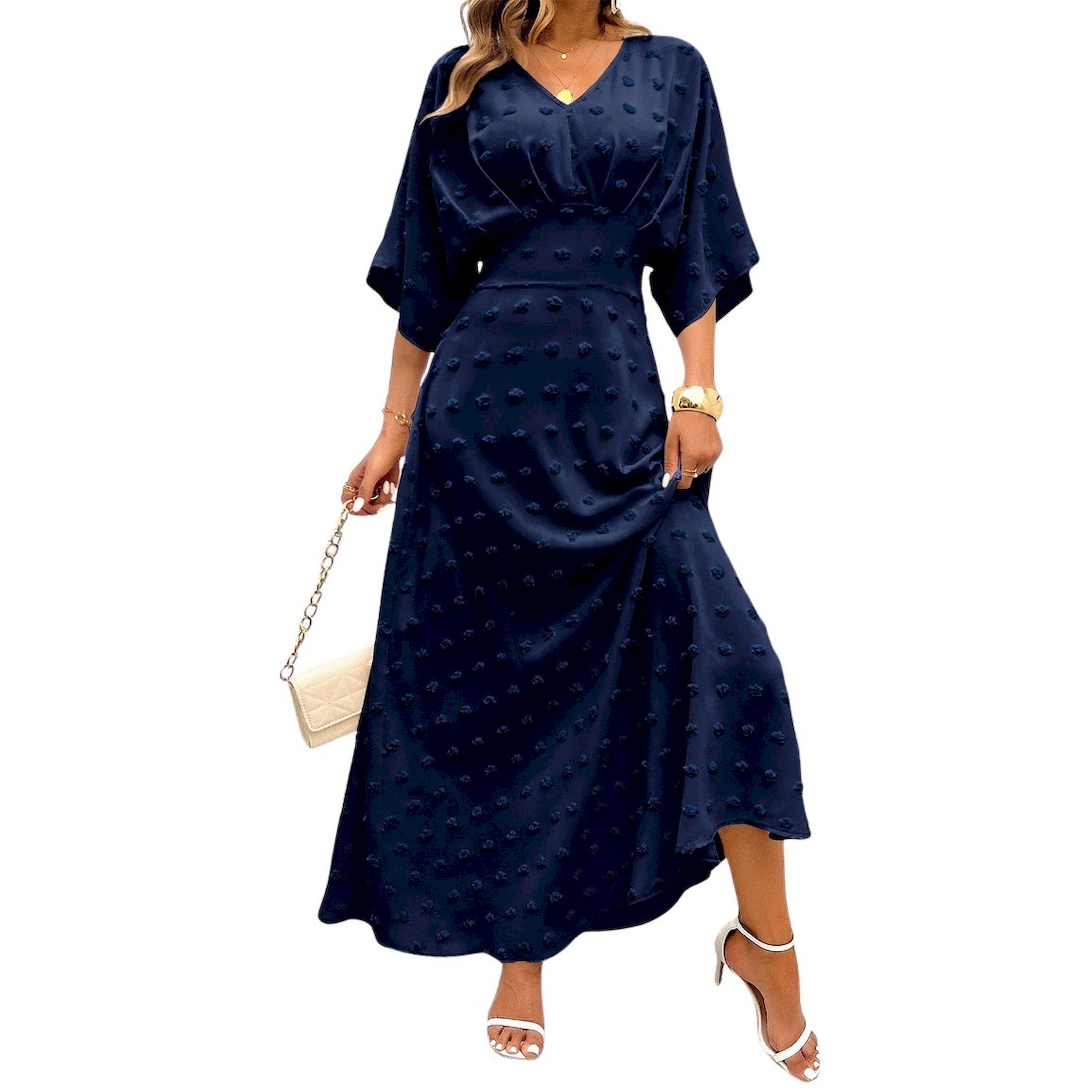 Take Two Dots Detail V Neck Maxi Dress-women-clothing-dresses-image-4