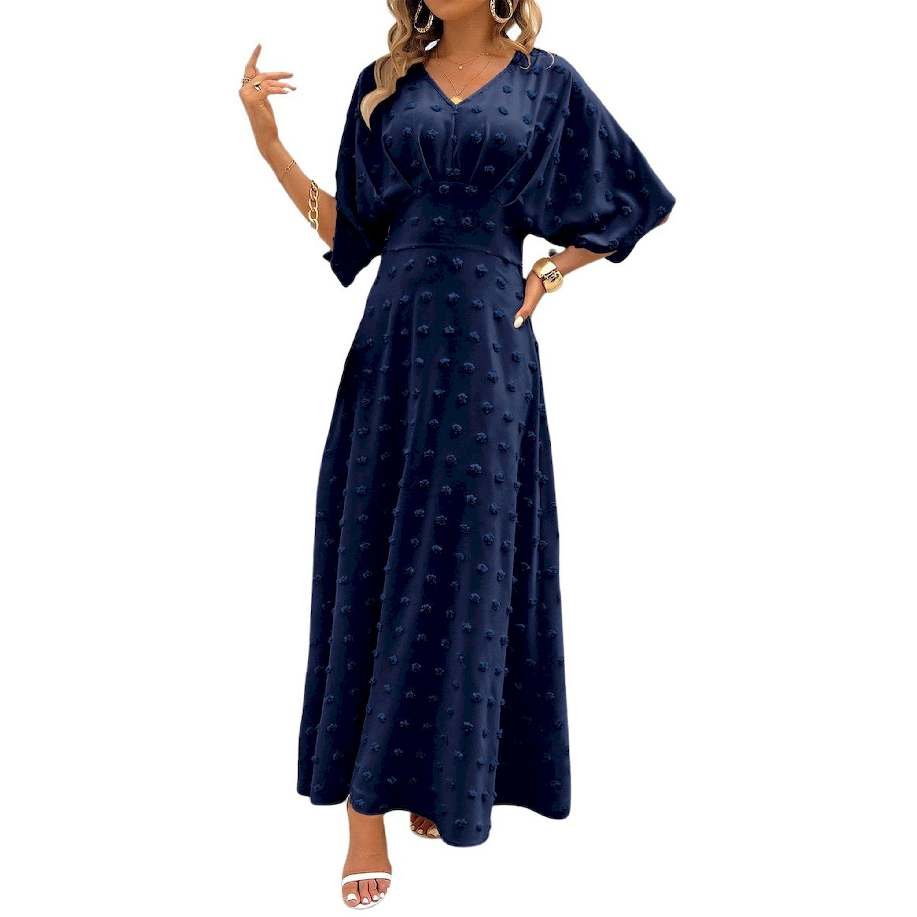 Take Two Dots Detail V Neck Maxi Dress-women-clothing-dresses-image-5