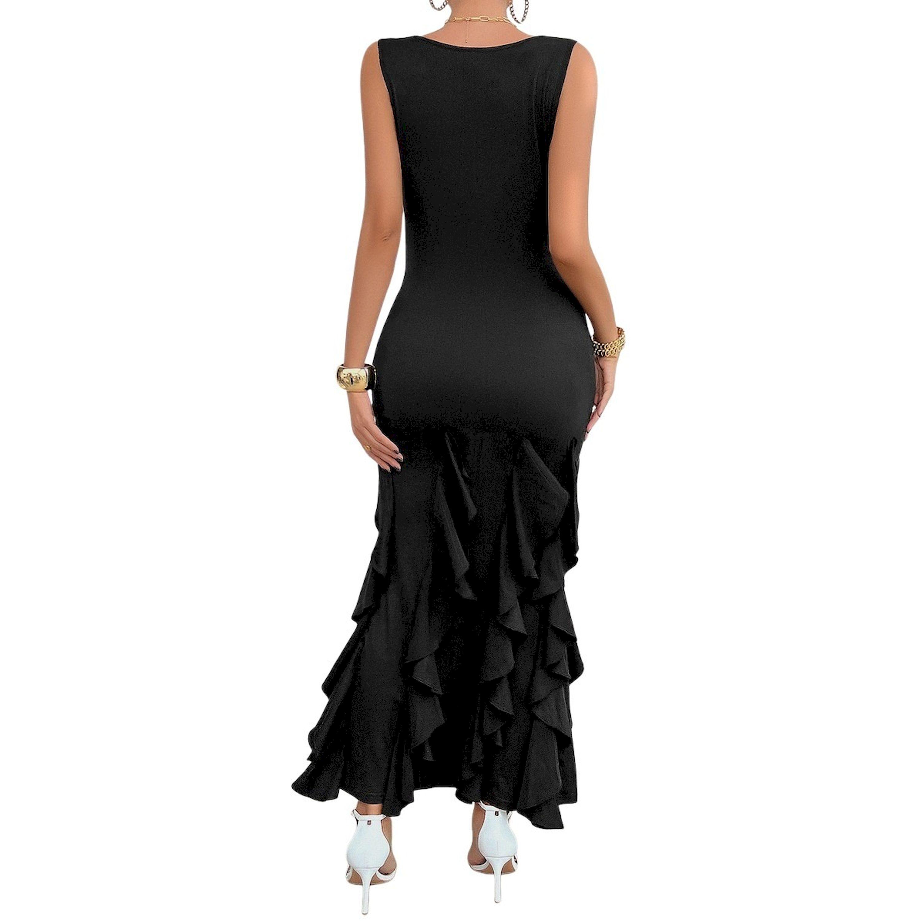 Take Two Flounce Detail Solid Cami Maxi Dress-women-clothing-dresses-image-2