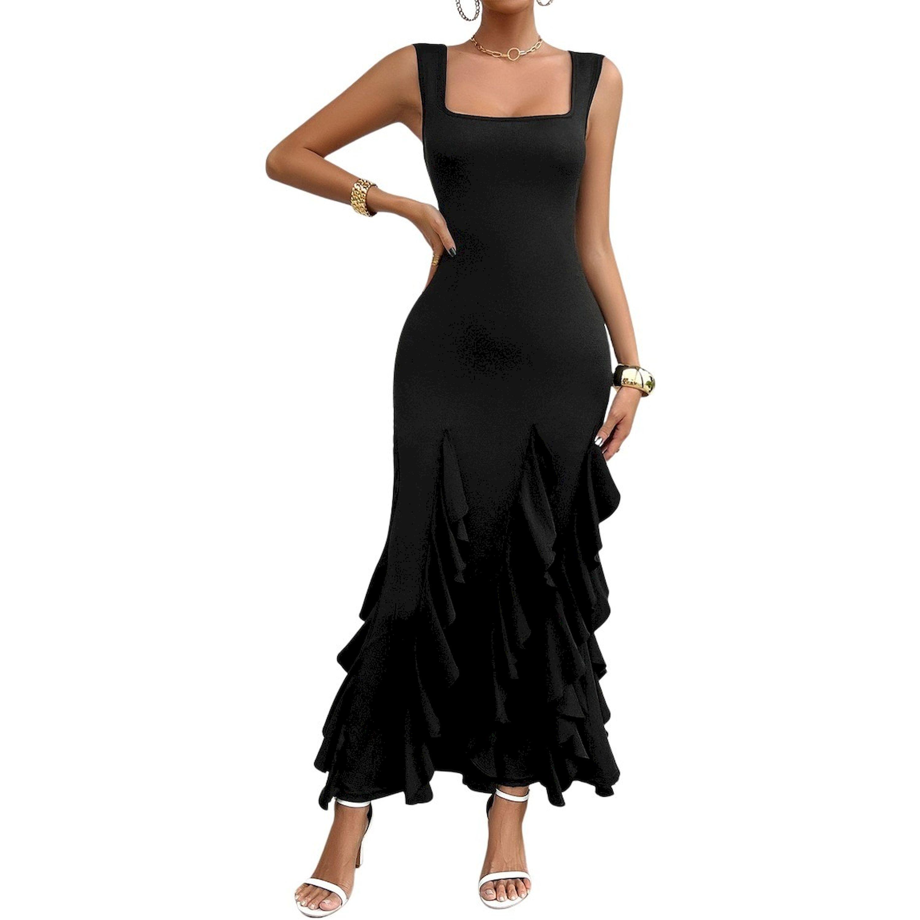 Take Two Flounce Detail Solid Cami Maxi Dress-women-clothing-dresses-image-3