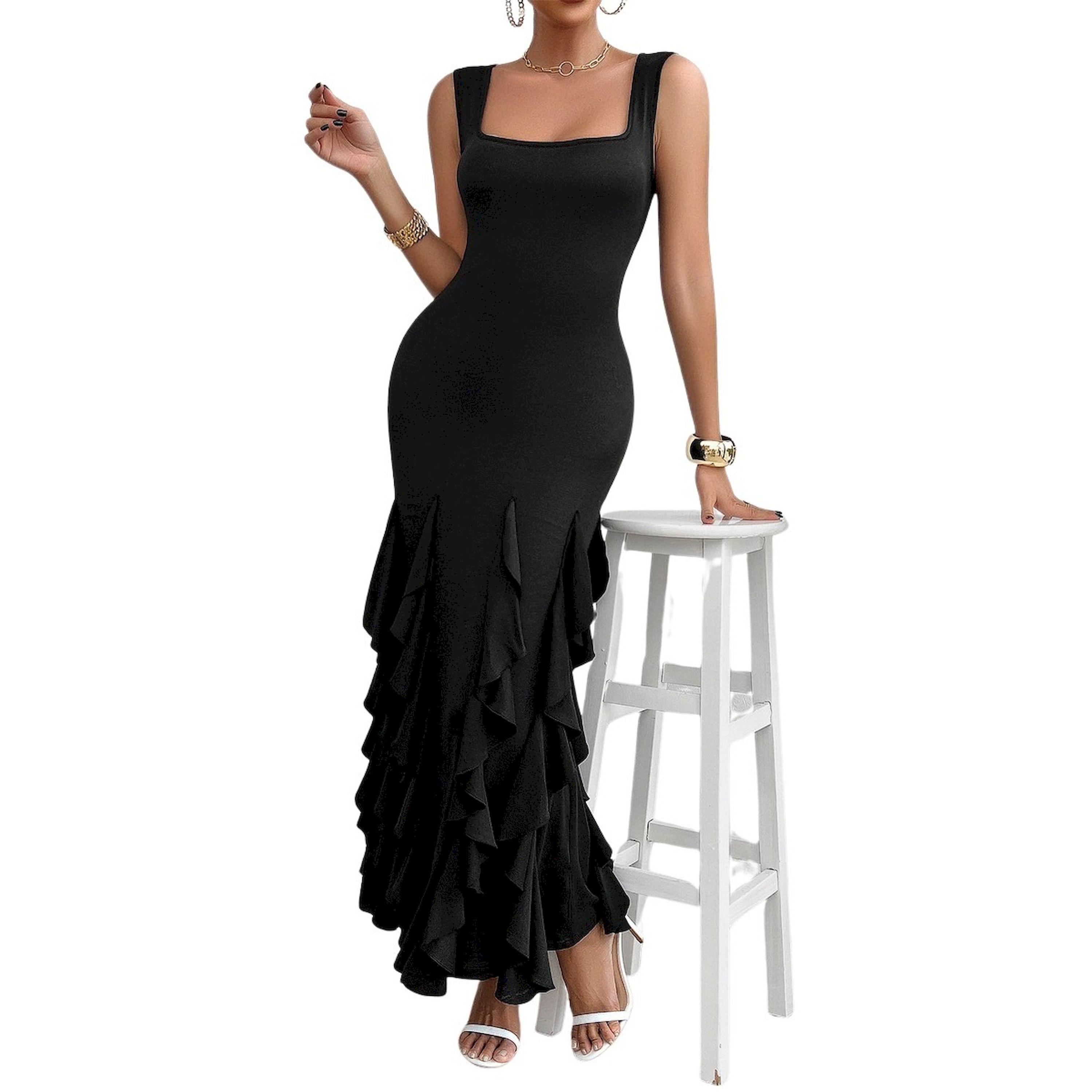 Take Two Flounce Detail Solid Cami Maxi Dress-women-clothing-dresses-image-6