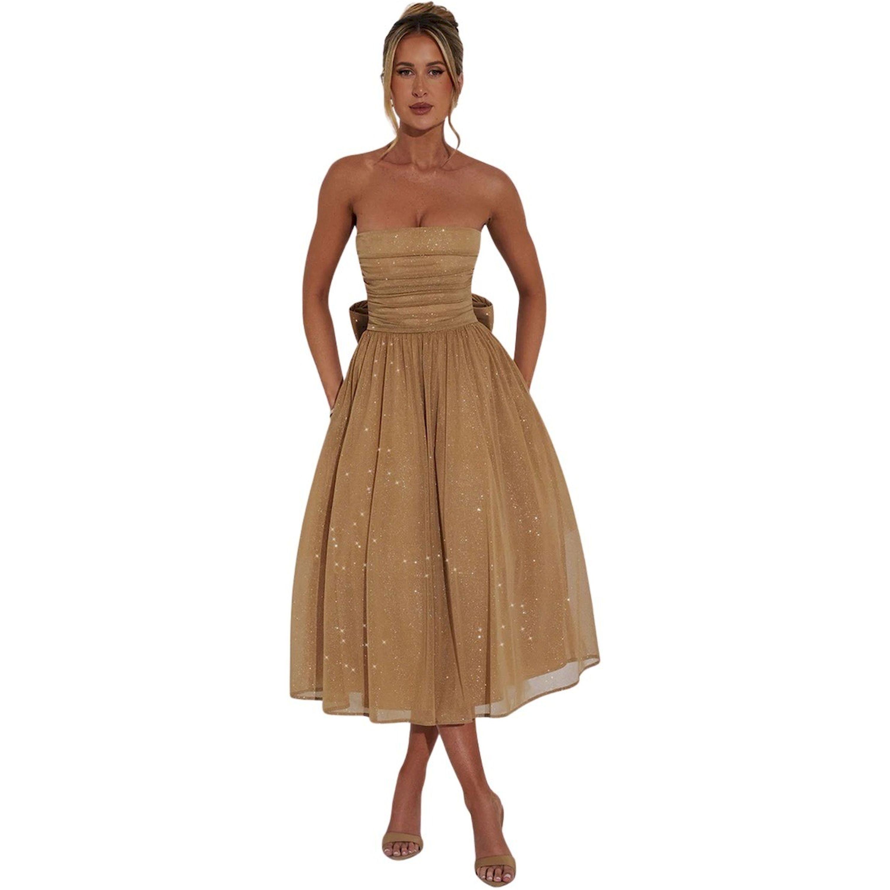 Take Two Off Shoulder Mesh A-Line Midi Dress-women-clothing-dresses-image-2