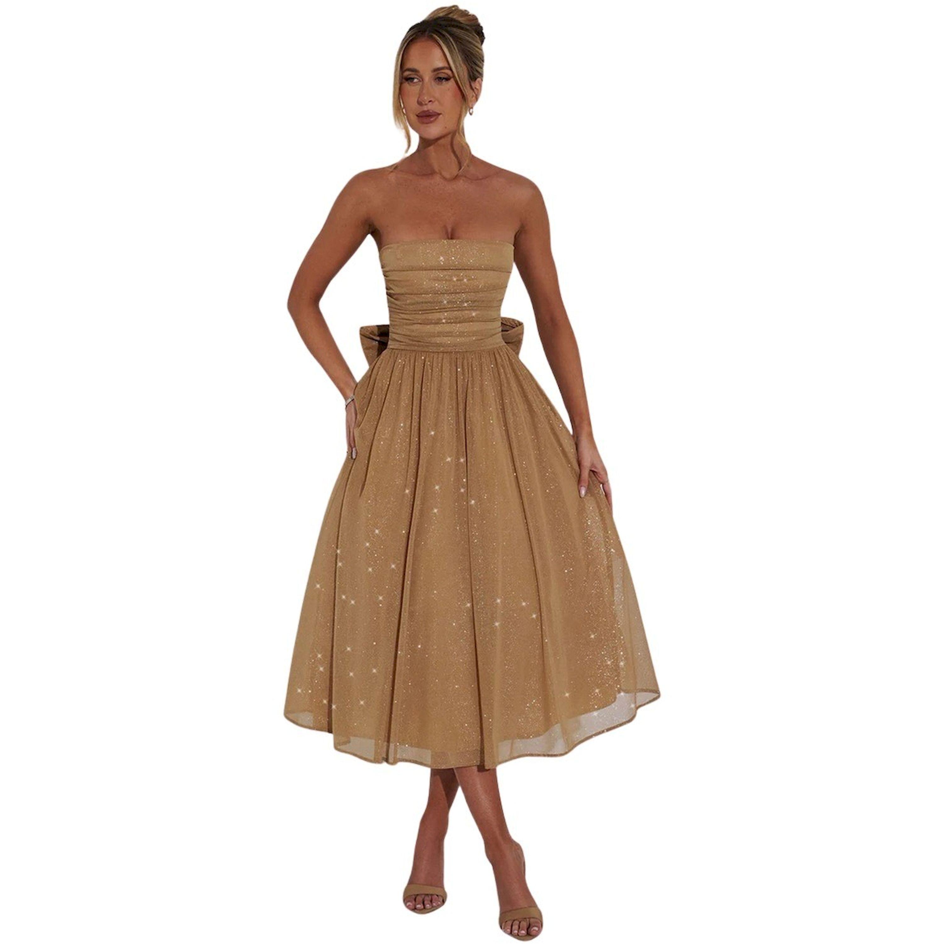 Take Two Off Shoulder Mesh A-Line Midi Dress-women-clothing-dresses-image-3