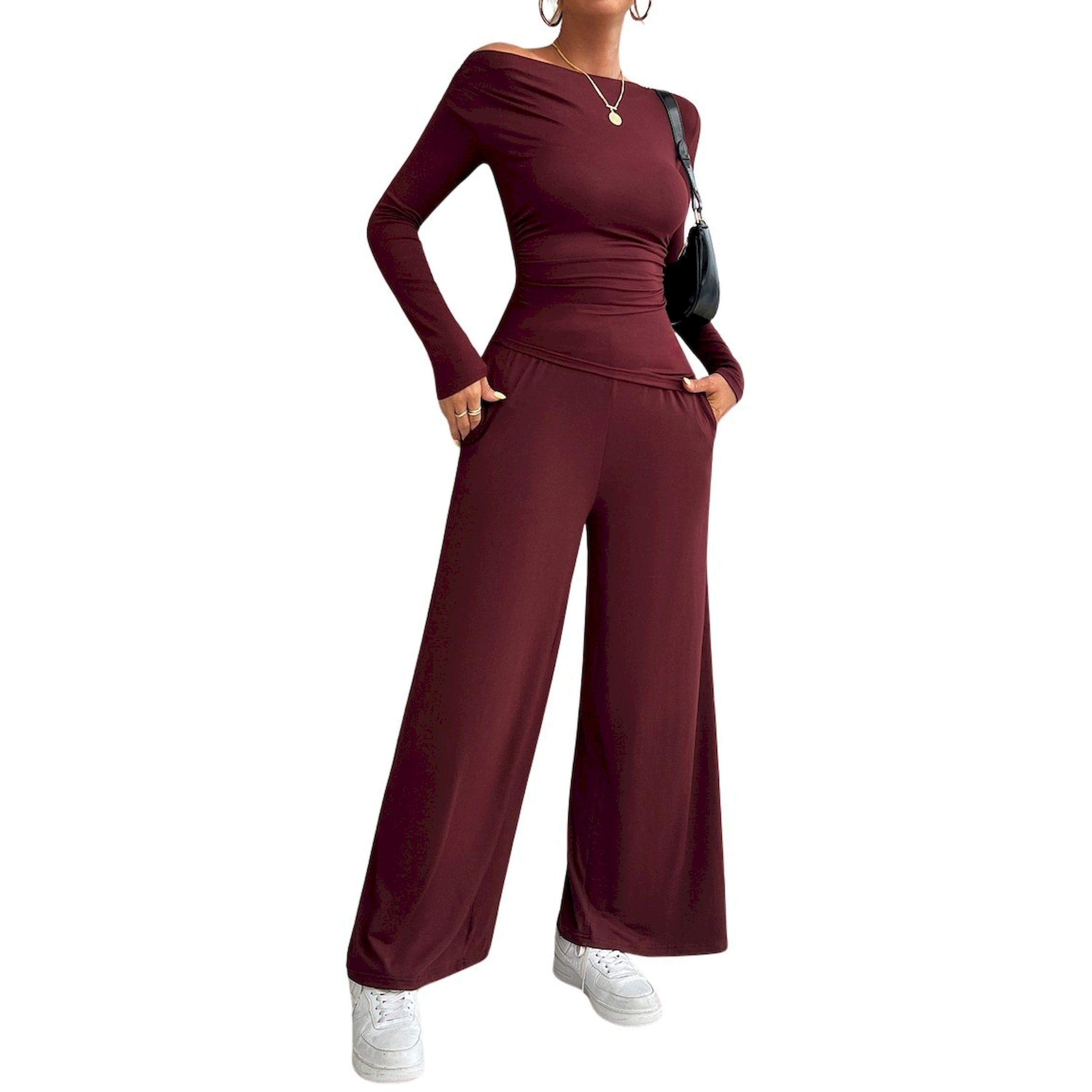 Take Two Solid Long Sleeve Top and Pants-women-clothing-coordsets-image-6