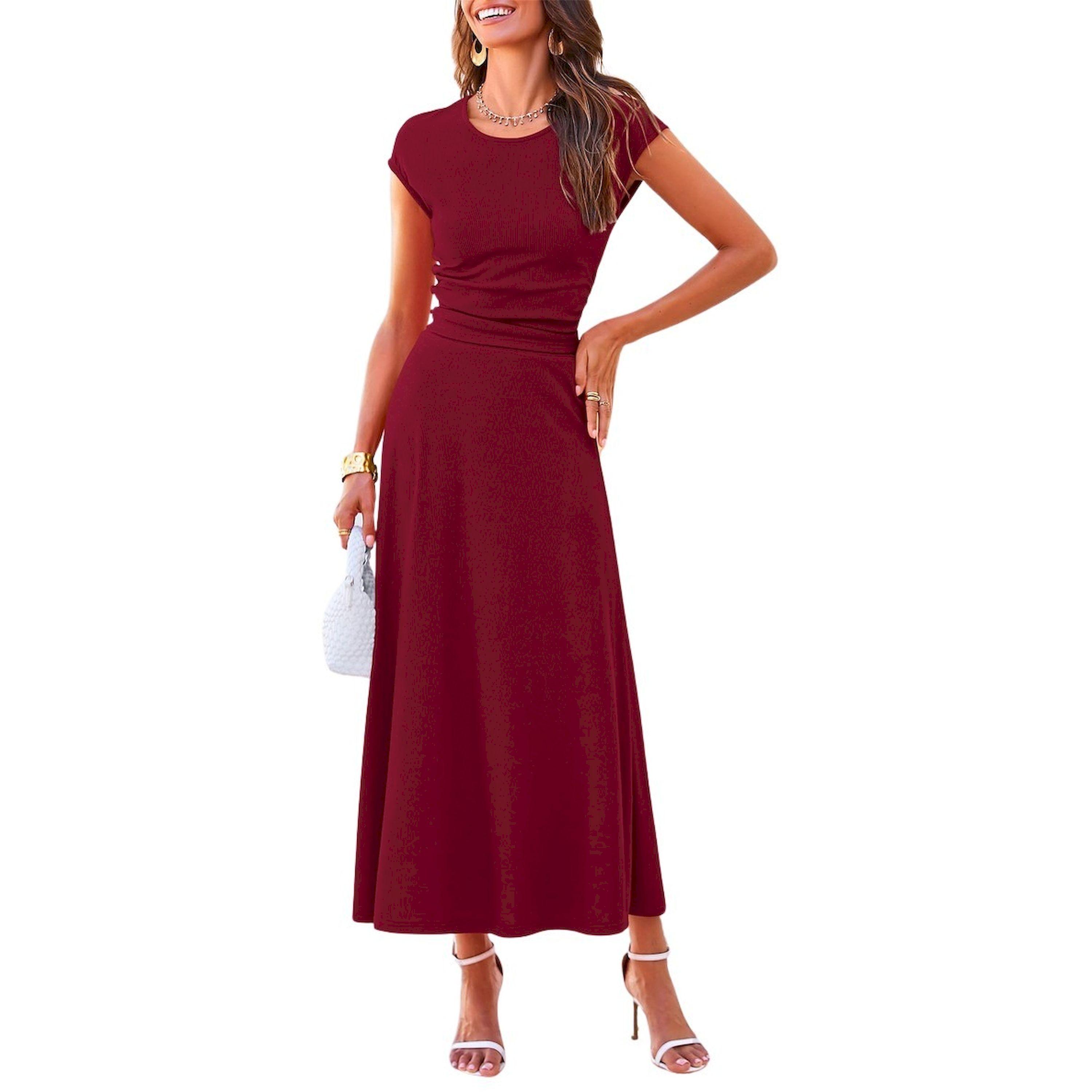 مجموعة من تنورة طويلة وتيشيرت سادة-women-clothing-coordsets-image-6