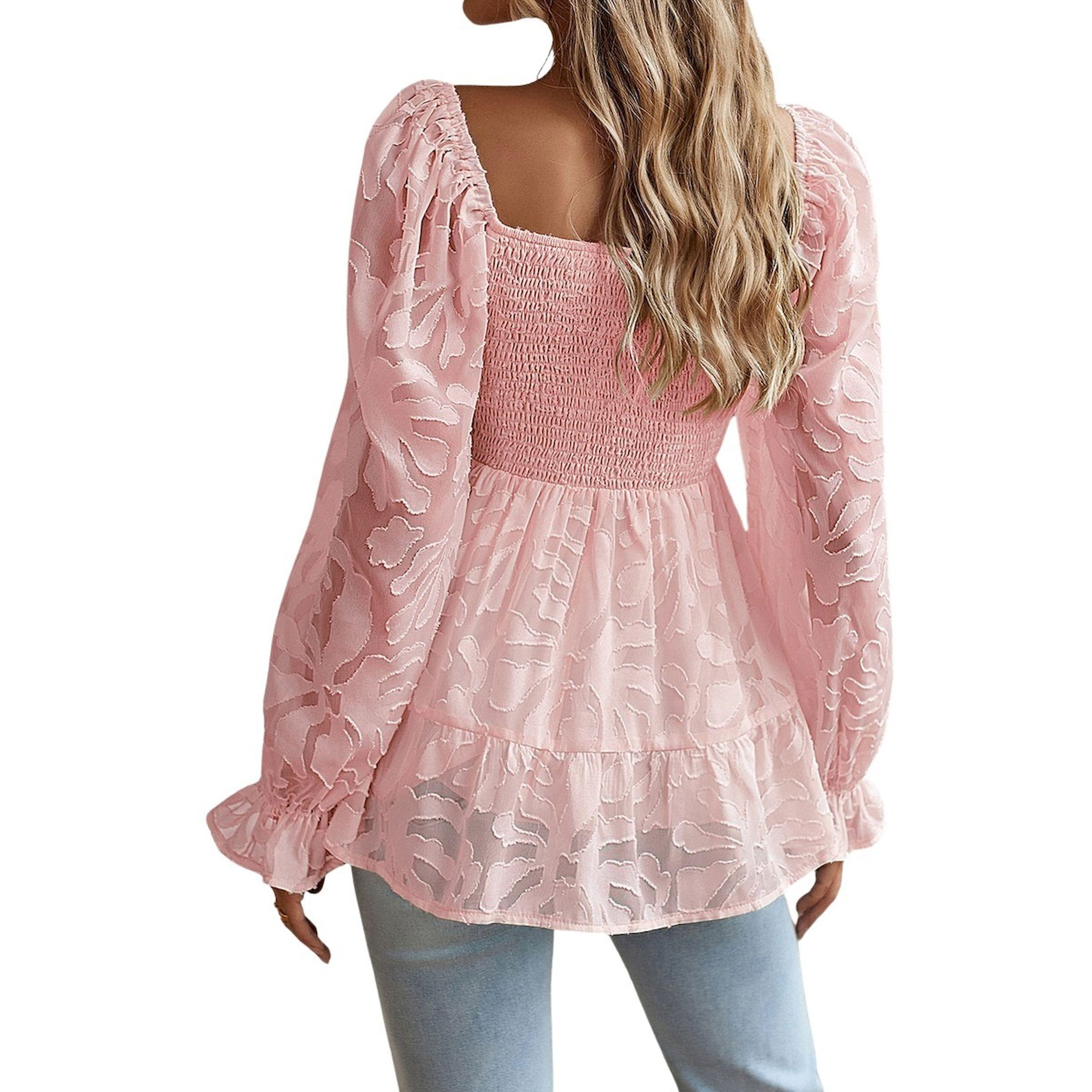 بلوزة سادة بتفاصيل بارزة الملمس-women-clothing-shirtsandblouses-blouses-image-3