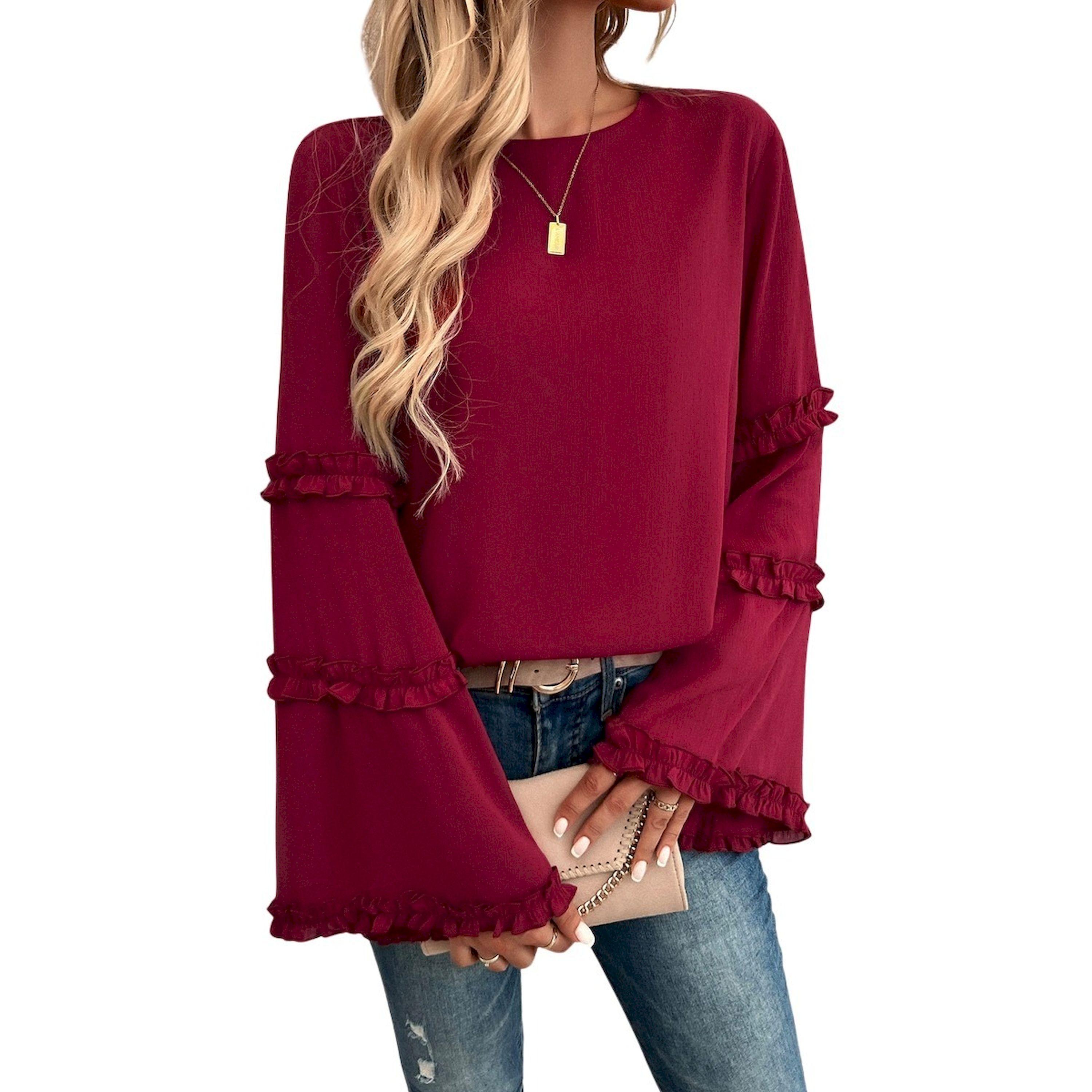 Take Two Solid Round Neck Bell Sleeve Top-women-clothing-shirtsandblouses-blouses-image-1