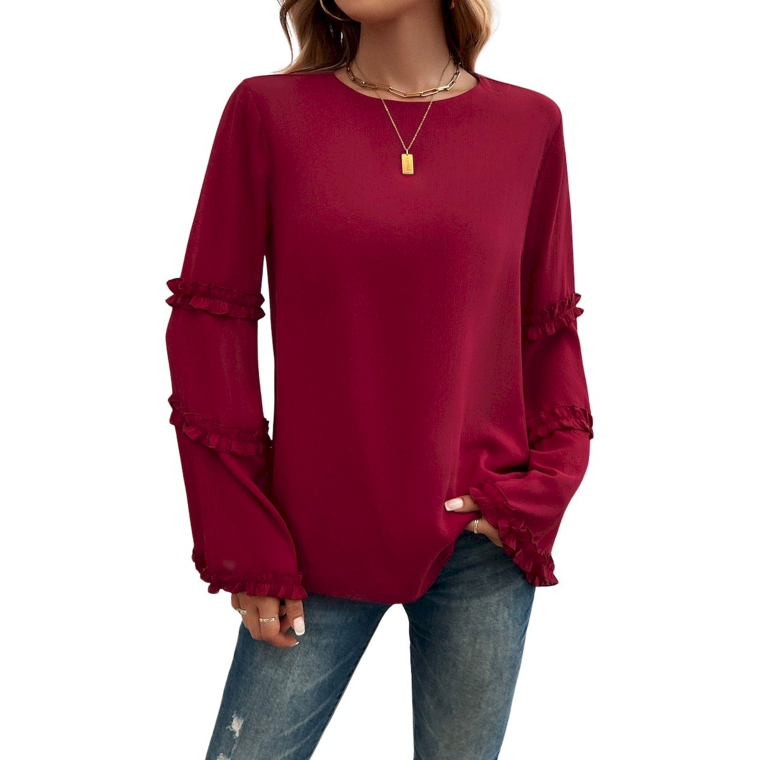 Take Two Solid Round Neck Bell Sleeve Top-women-clothing-shirtsandblouses-blouses-image-2