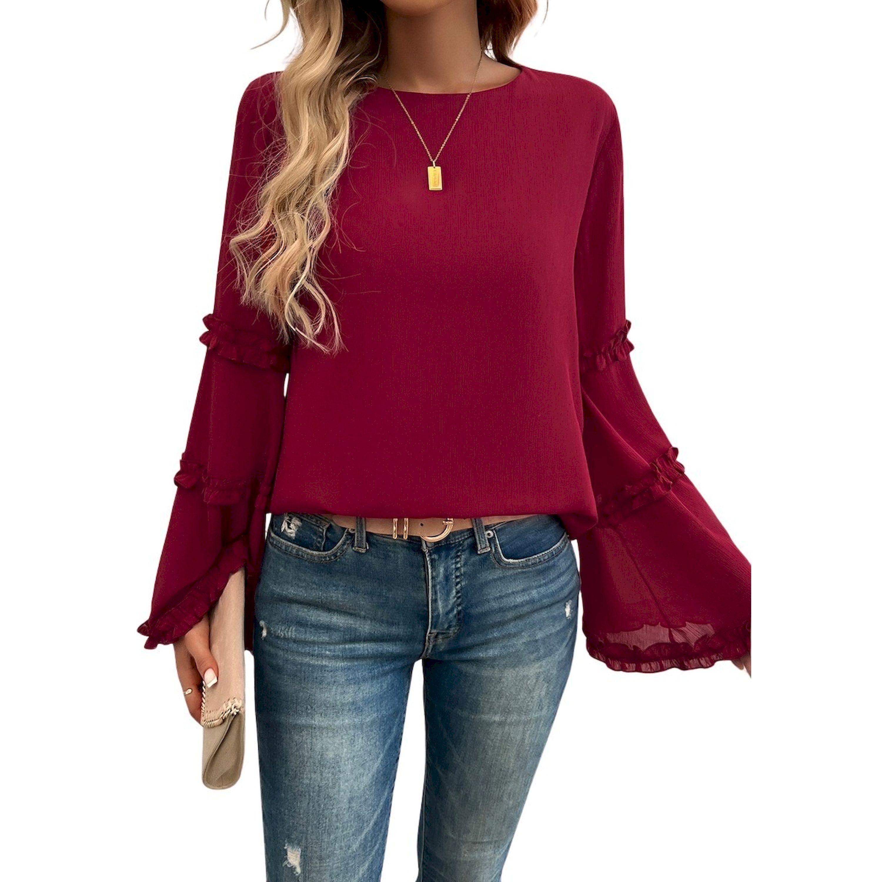 Take Two Solid Round Neck Bell Sleeve Top-women-clothing-shirtsandblouses-blouses-image-3