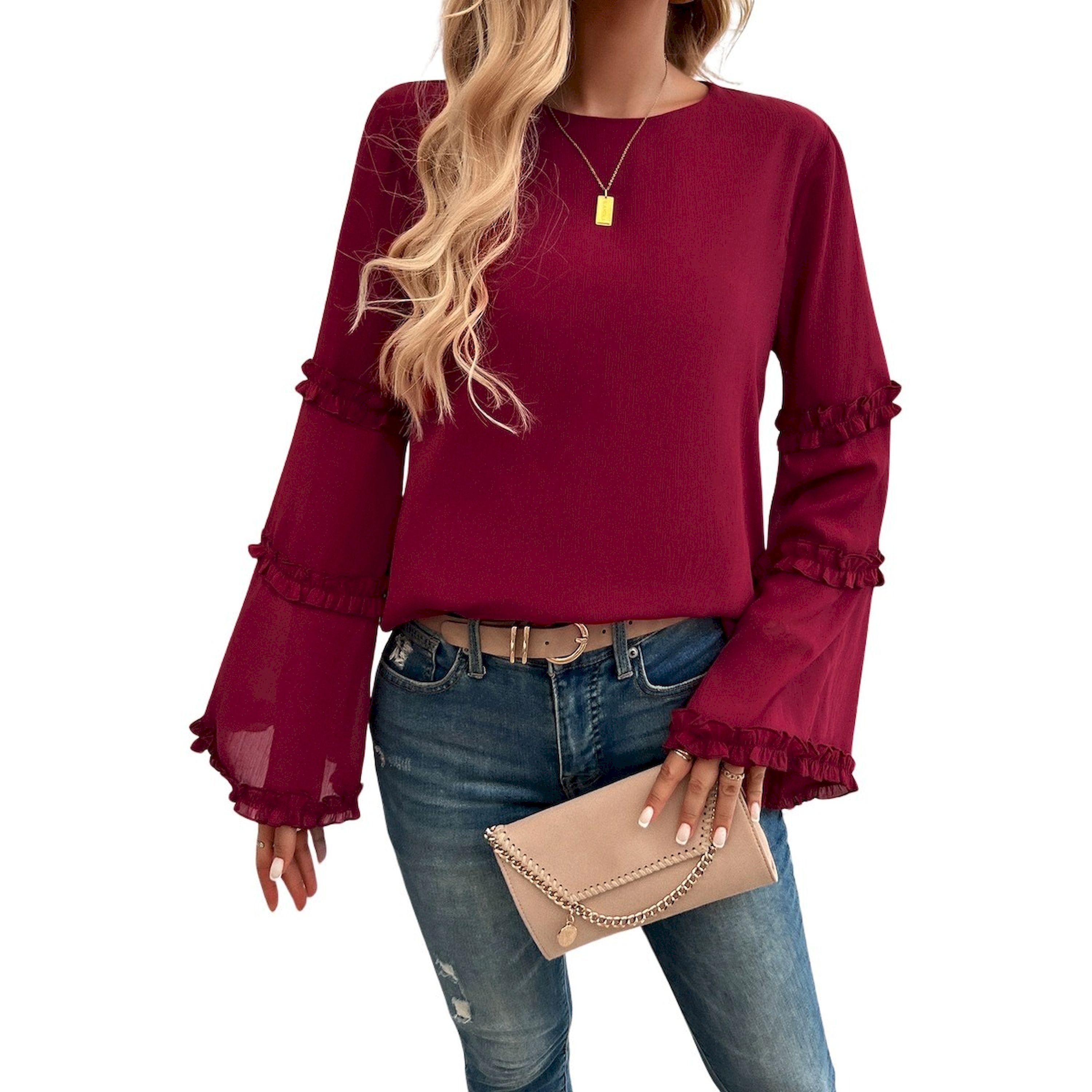 Take Two Solid Round Neck Bell Sleeve Top-women-clothing-shirtsandblouses-blouses-image-4