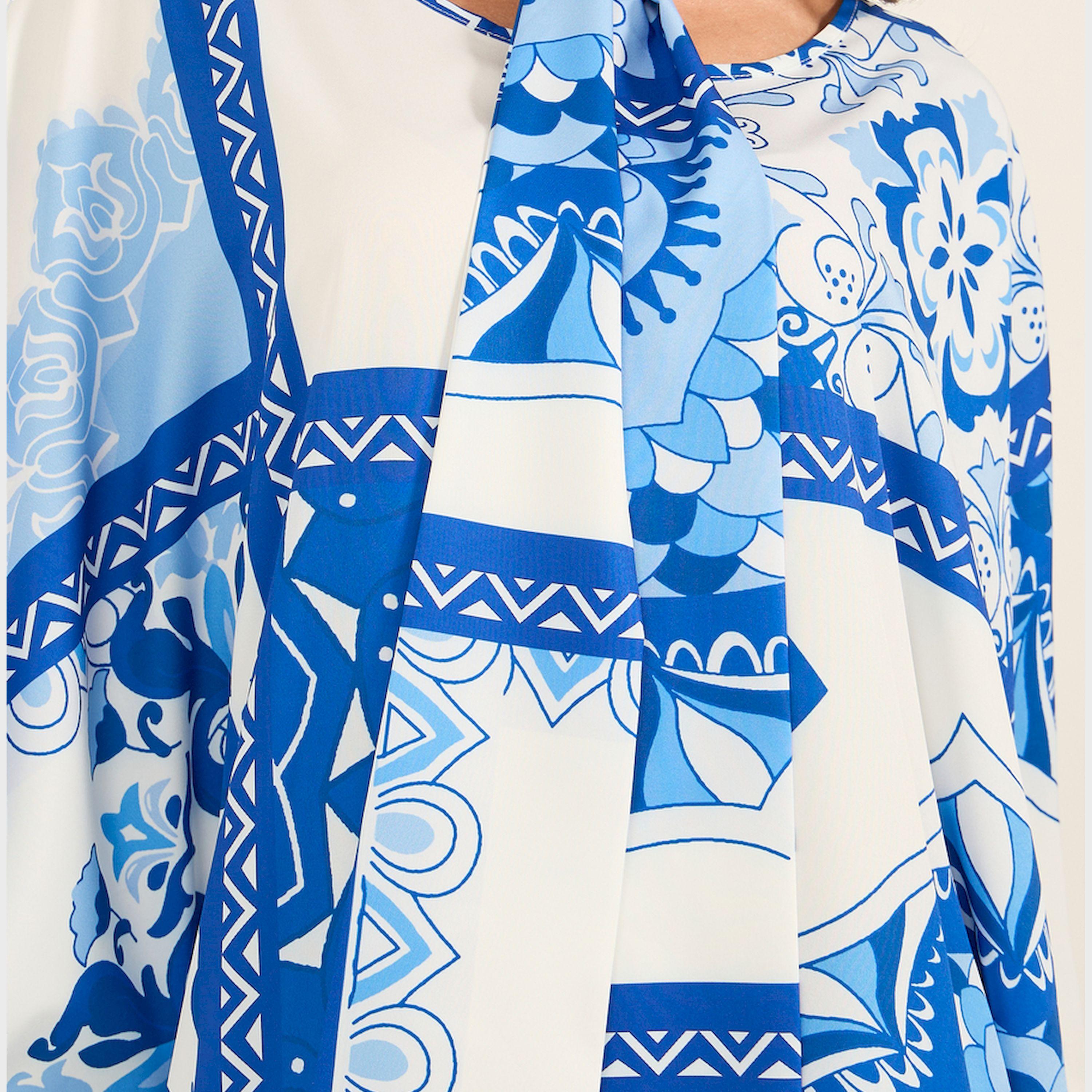 كي ال × ستايلي - فستان قفطان مطبوع بأكمام جناح الخفاش مع تفاصيل شراشيب-women-arabicclothing-kaftan-image-4