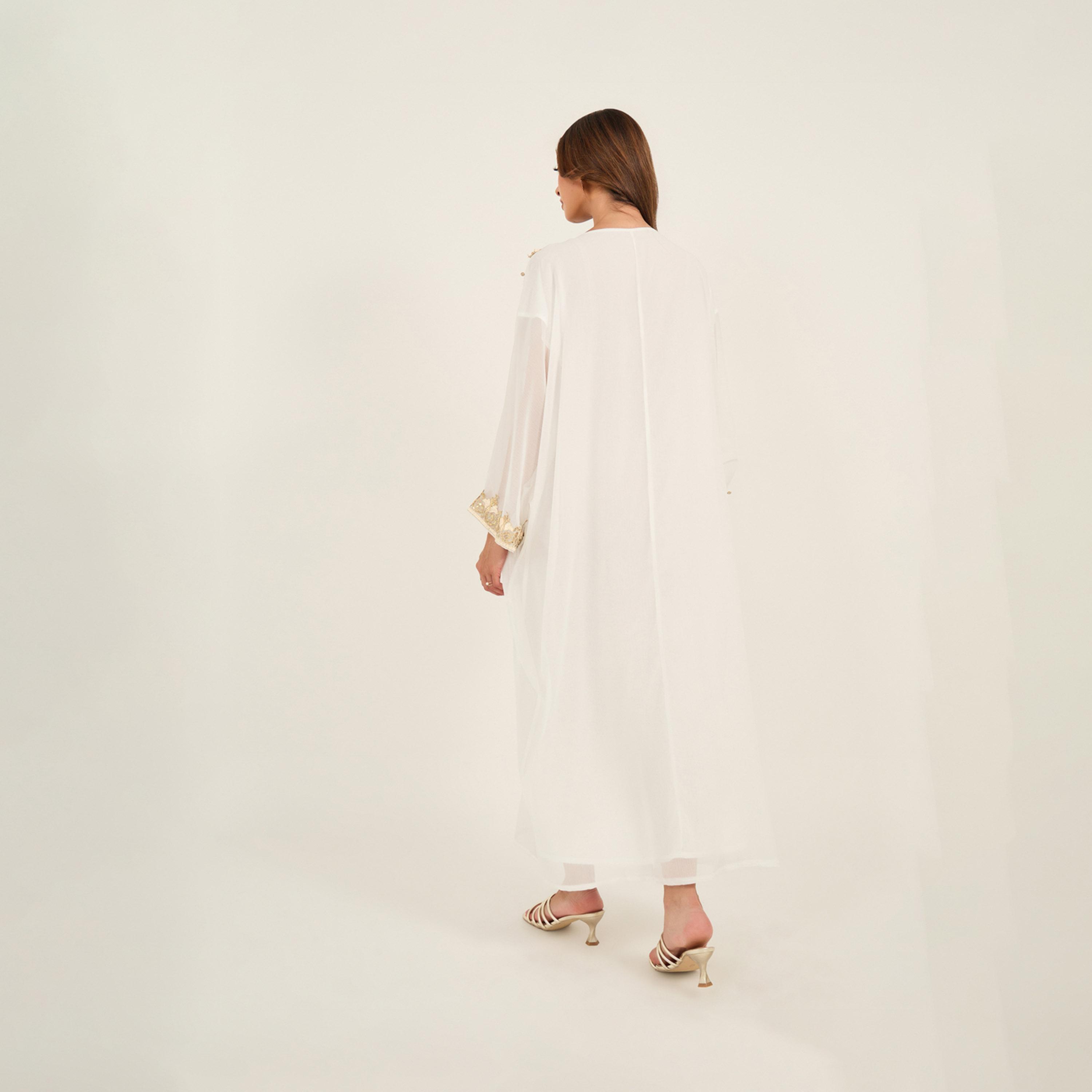 KL X Styli Embroidered Lace Detail Notch Neck Jalabiya-women-arabicclothing-kaftan-image-5