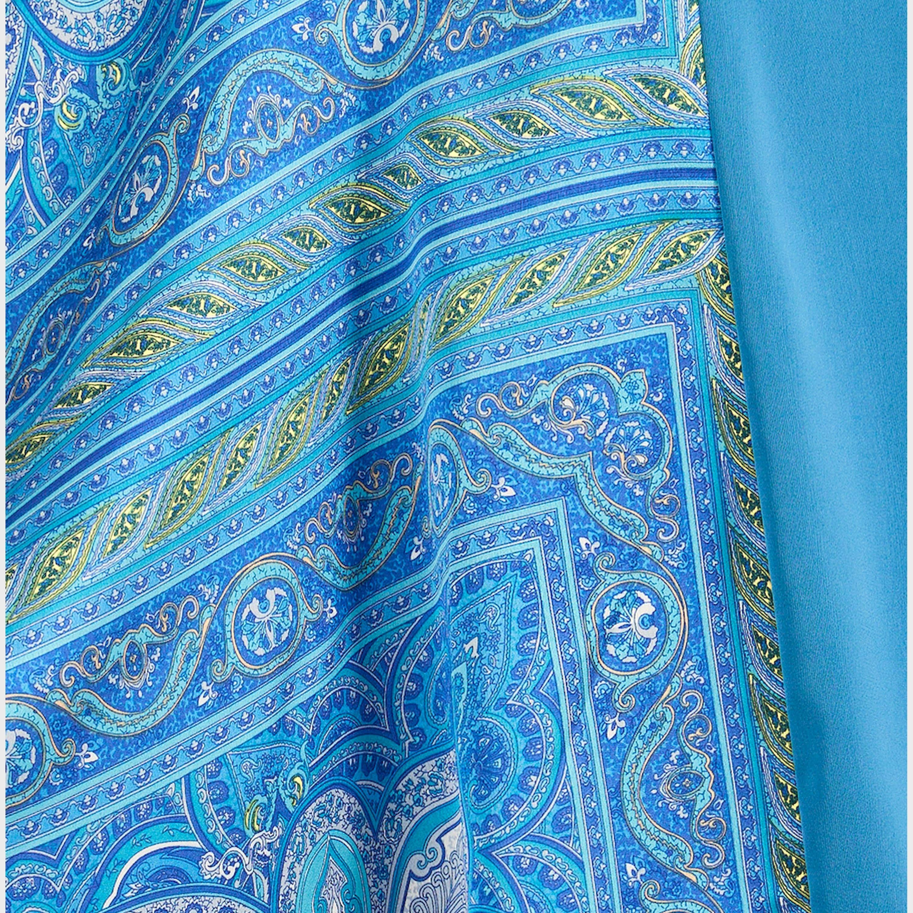 KL X Styli Printed Satin Round Neck Kaftan-women-arabicclothing-kaftan-image-4