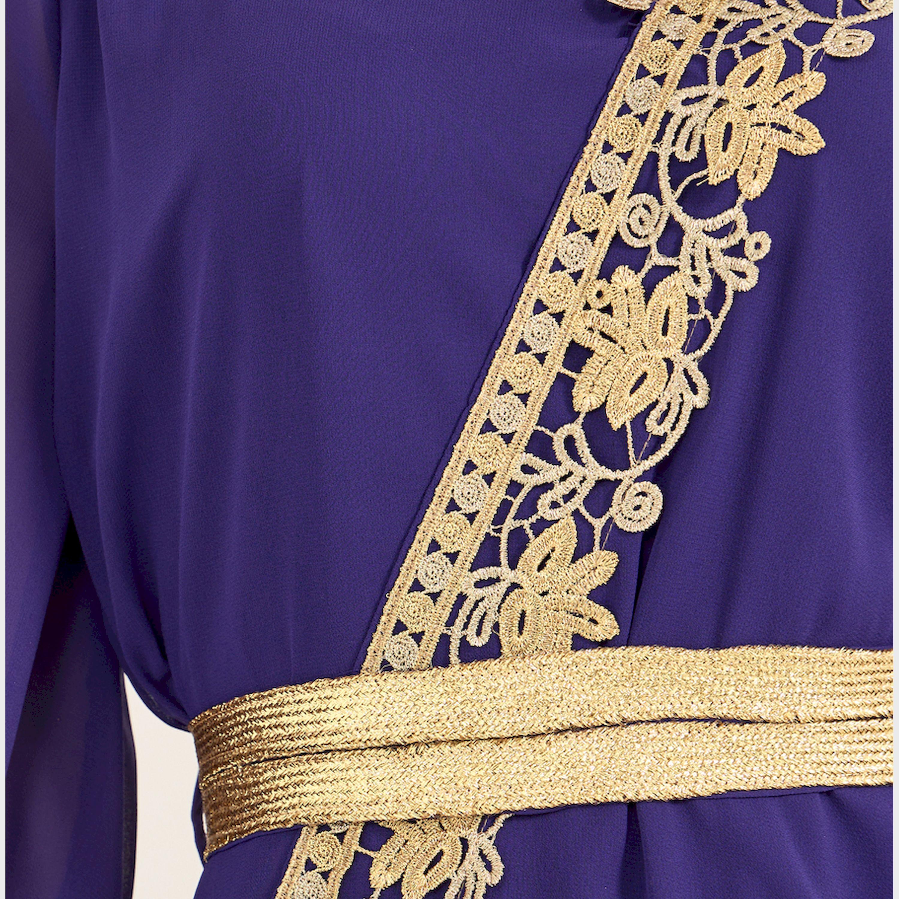 KL X Styli Lace Insert Balloon Sleeve V-Neck Midi Dress-women-clothing-dresses-image-4