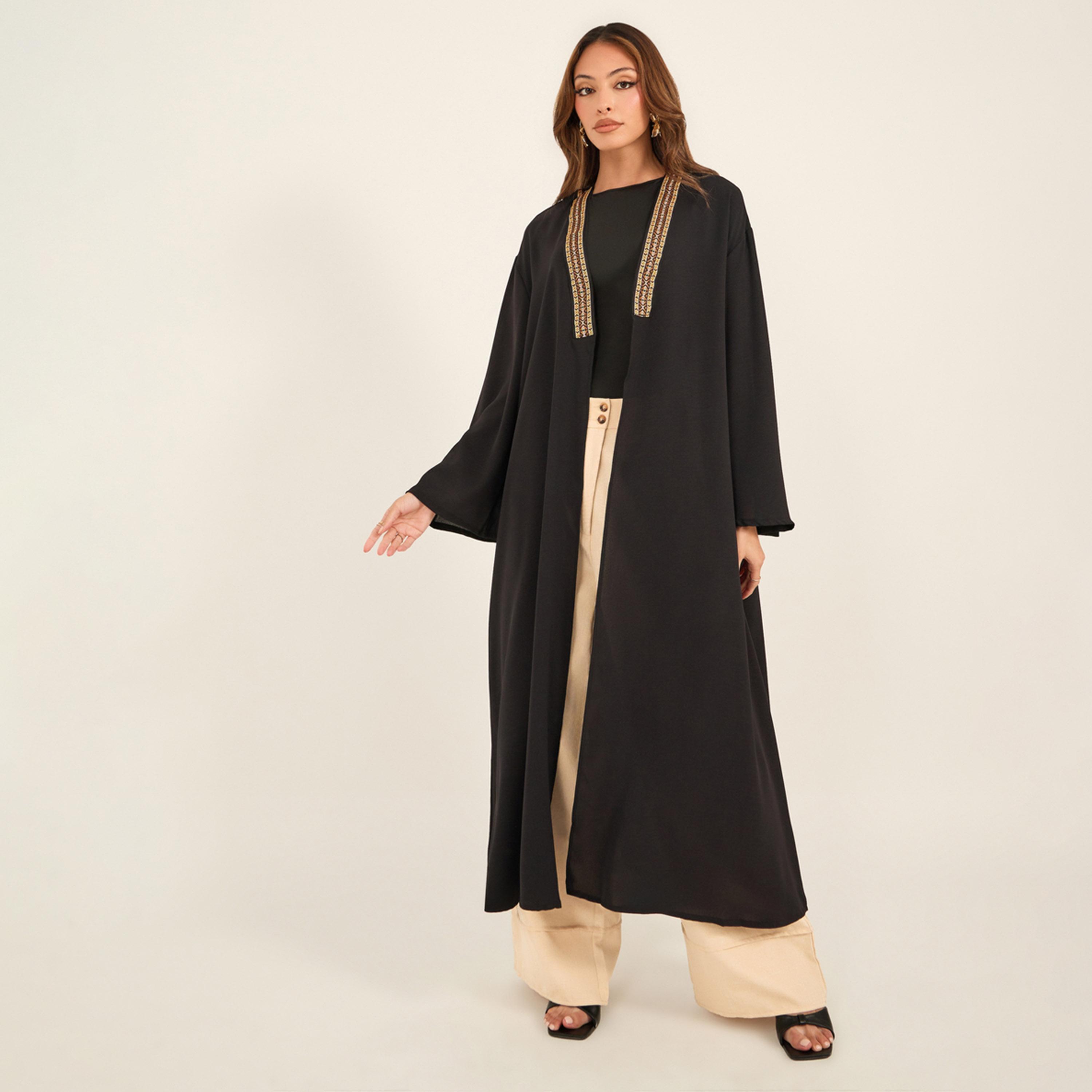 KL X Styli Embroidered Neckline Regular Fit Kimono-women-clothing-shirtsandblouses-shirts-image-1