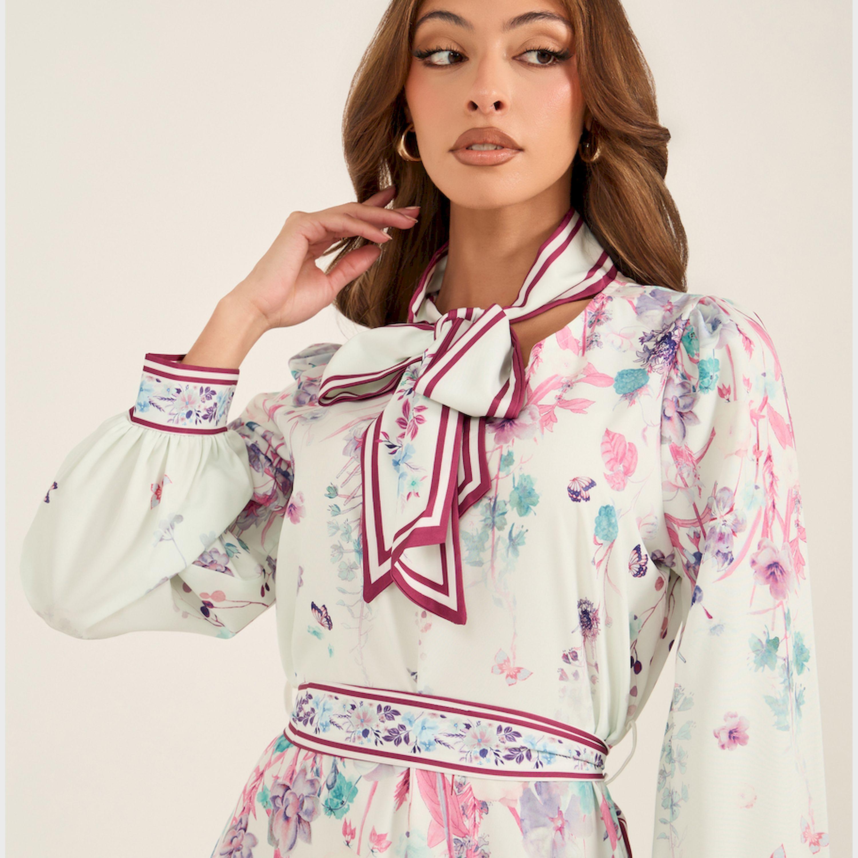 KL X Styli All-Over Print Tie-Up Neck Midi Dress-women-clothing-dresses-image-4