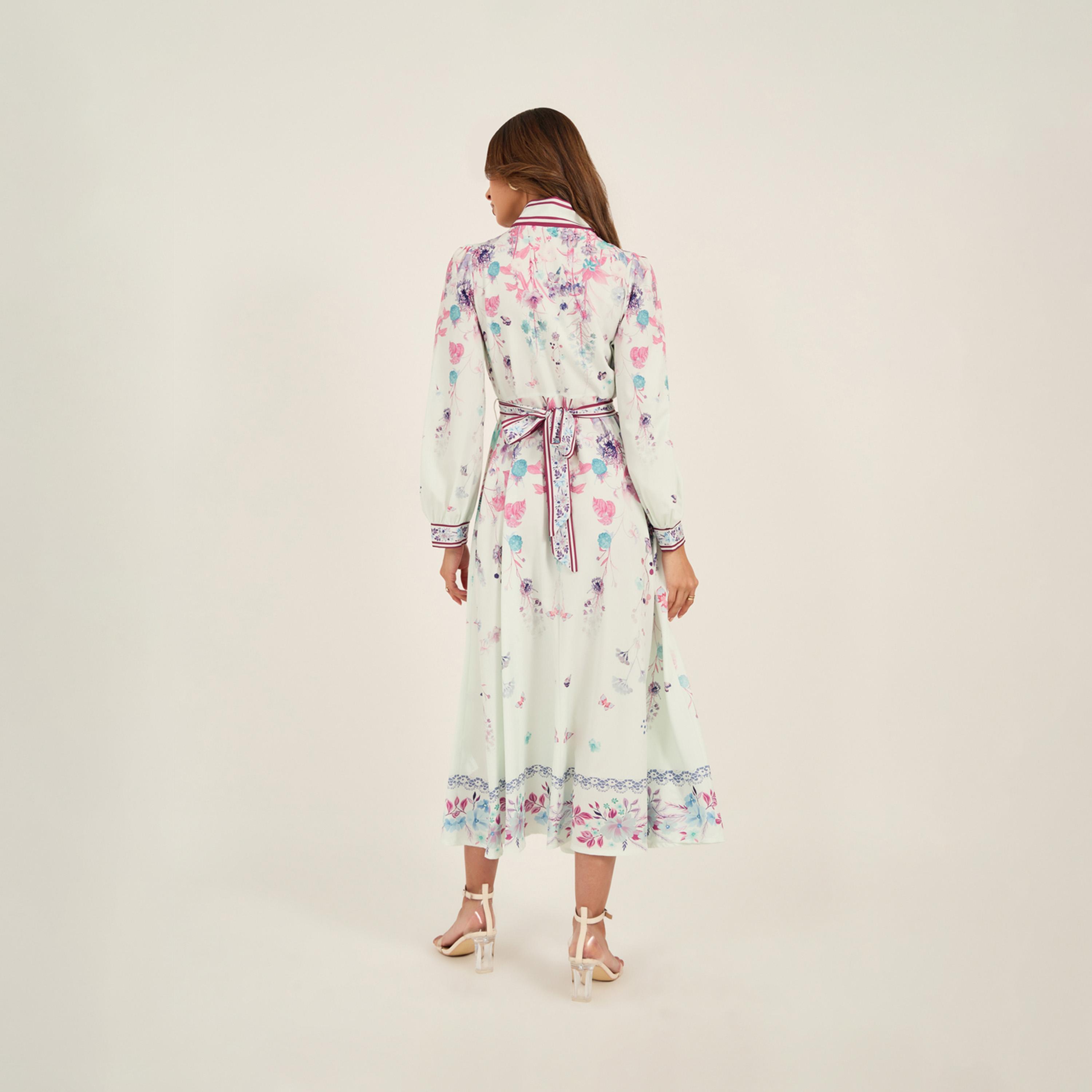 KL X Styli All-Over Print Tie-Up Neck Midi Dress-women-clothing-dresses-image-6