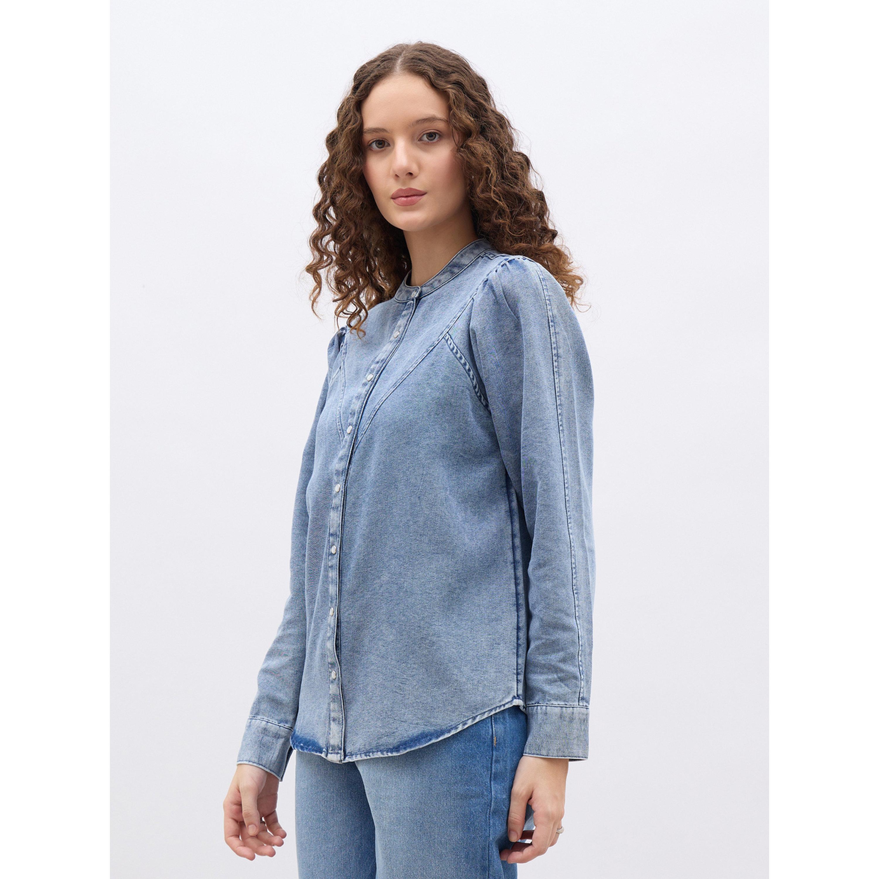 Styli Women Blue Denim Regular Fit Shirt-women-clothing-shirtsandblouses-shirts-image-3