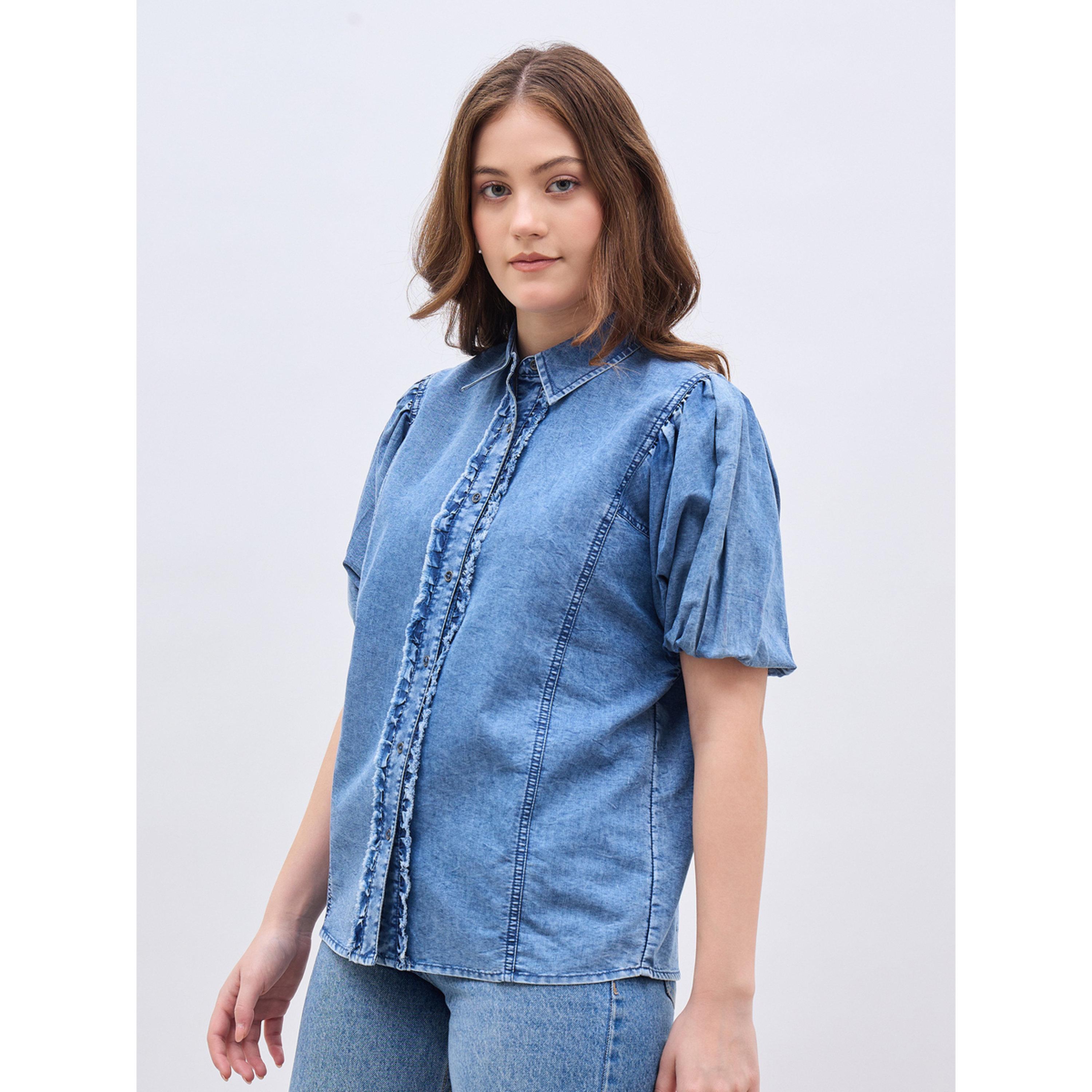 قميص دنيم بكشكش للنساء-women-clothing-shirtsandblouses-blouses-image-3