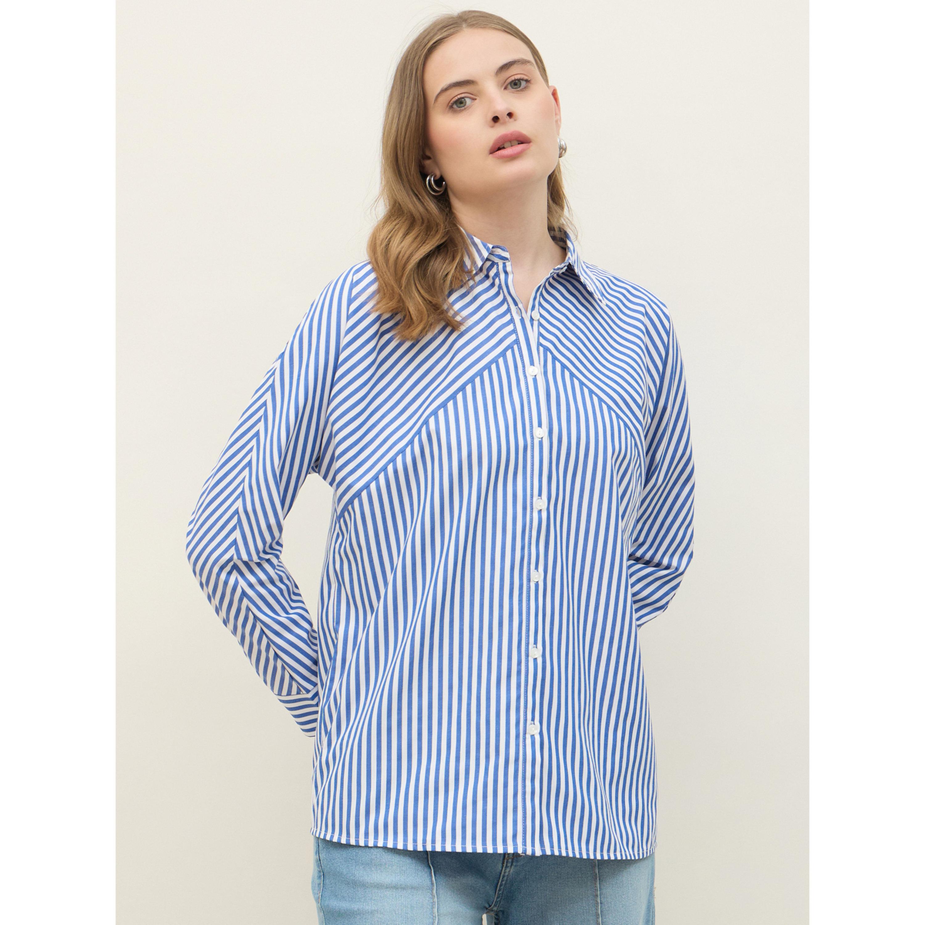 قميص مخطط بأكمام طويلة للنساء-women-clothing-shirtsandblouses-shirts-image-1