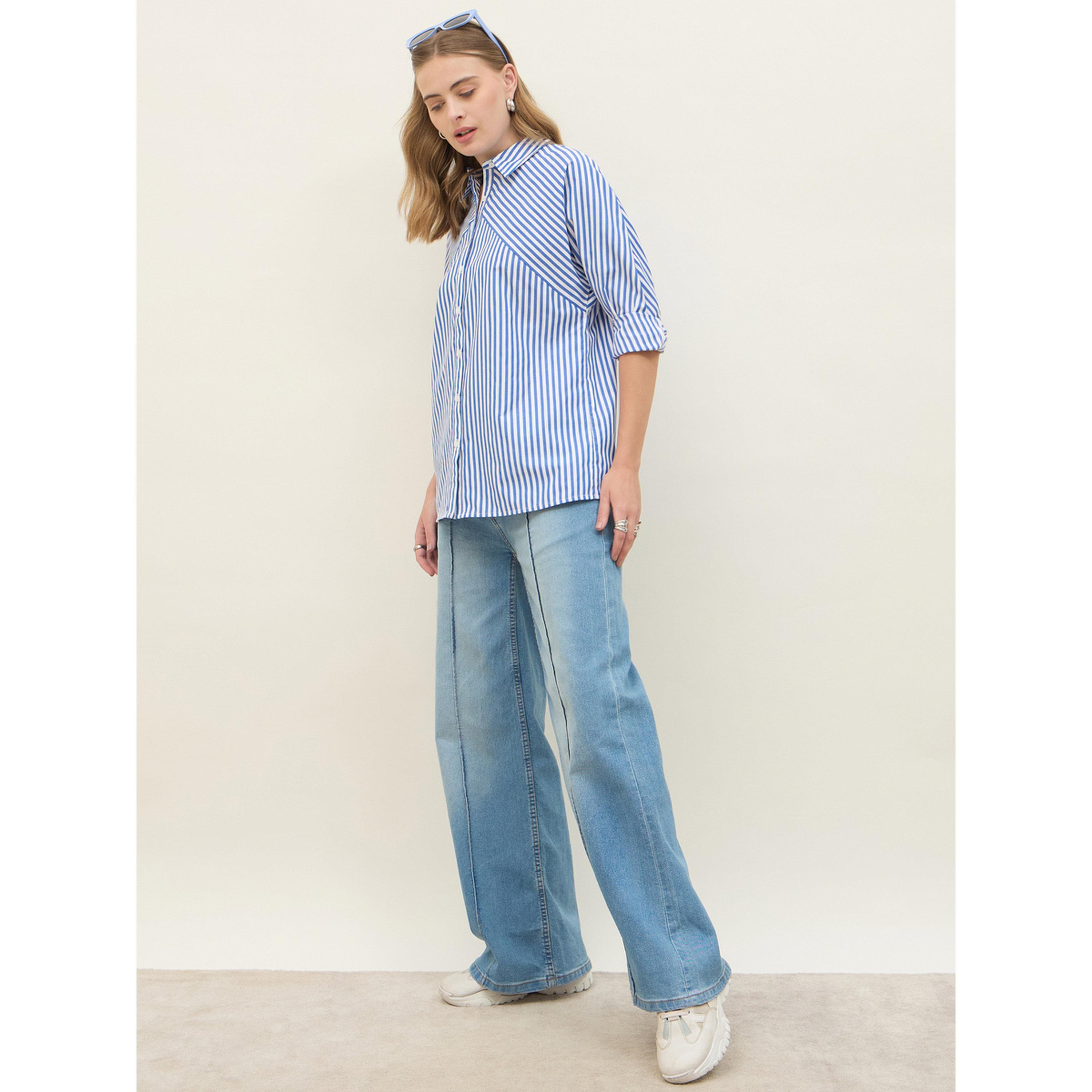 قميص مخطط بأكمام طويلة للنساء-women-clothing-shirtsandblouses-shirts-image-2