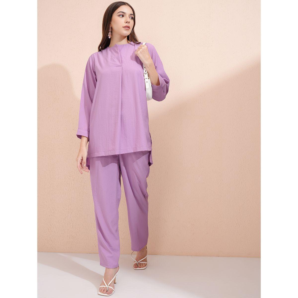 Vishudh X Styli Solid Longline Top and Pants Co-Ords-women-clothing-coordsets-image-2