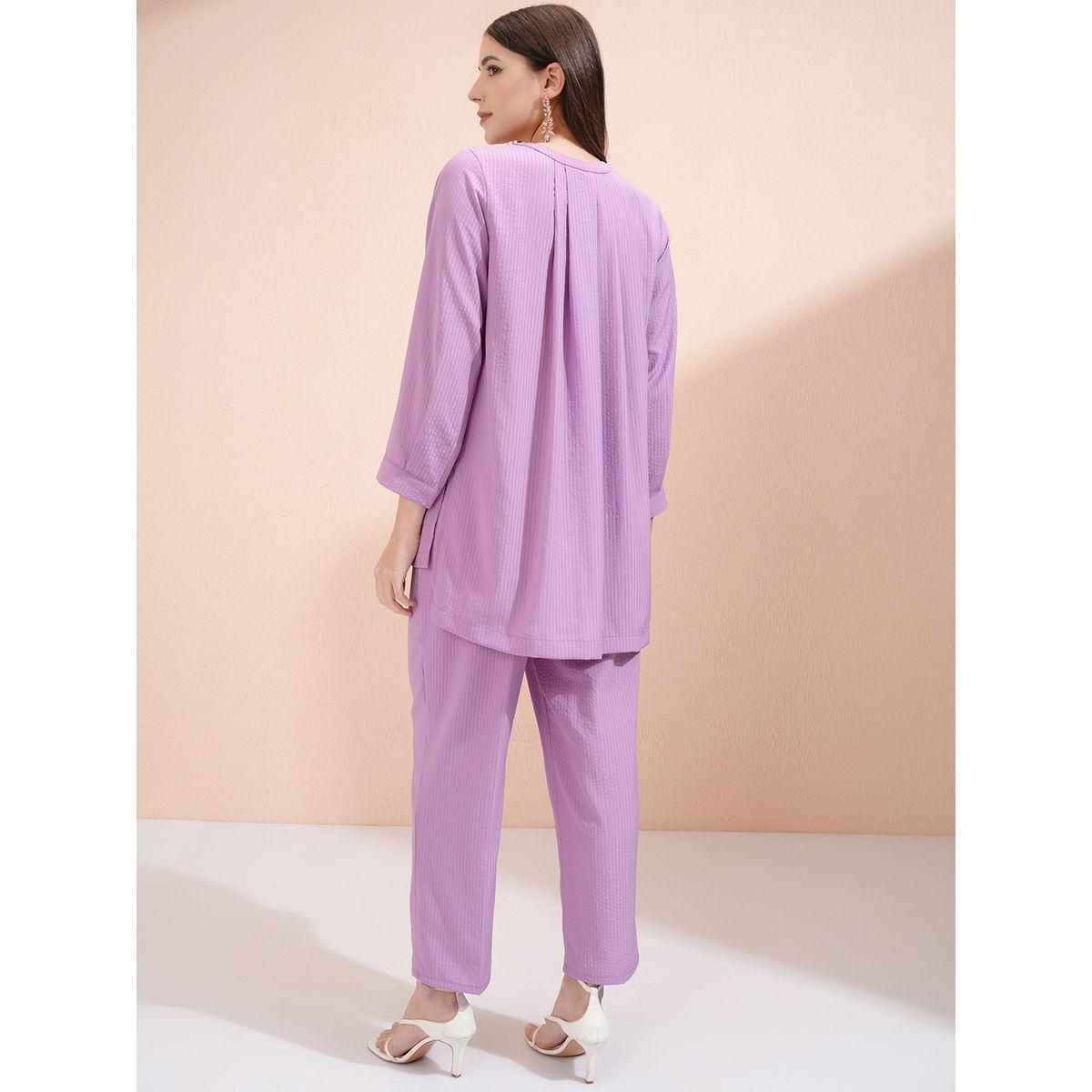 Vishudh X Styli Solid Longline Top and Pants Co-Ords-women-clothing-coordsets-image-3