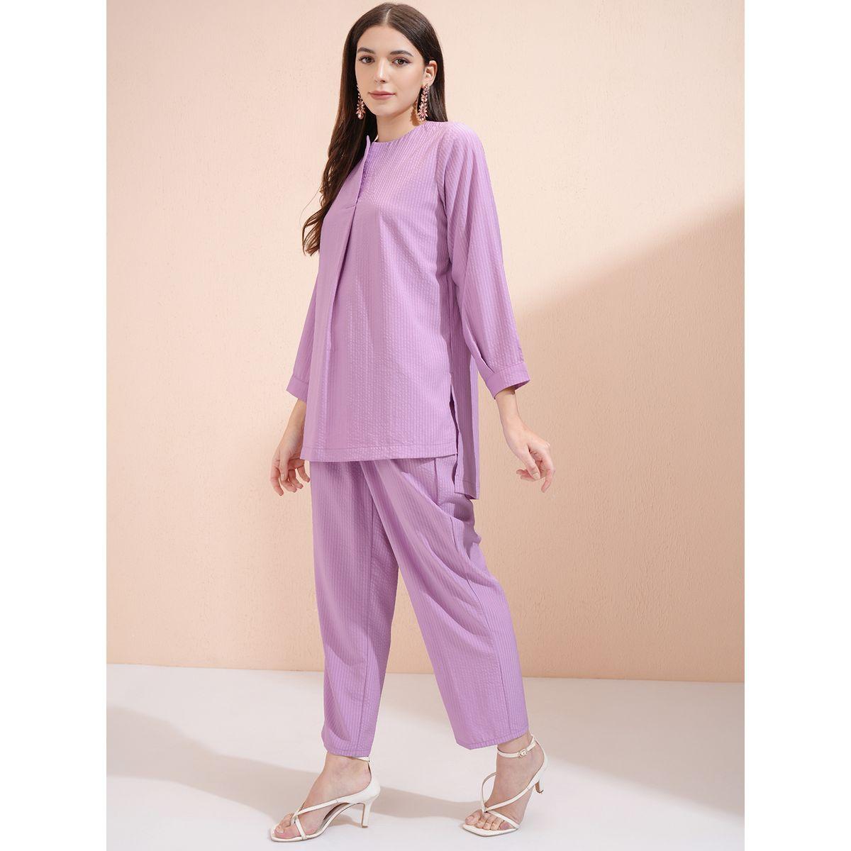 Vishudh X Styli Solid Longline Top and Pants Co-Ords-women-clothing-coordsets-image-4
