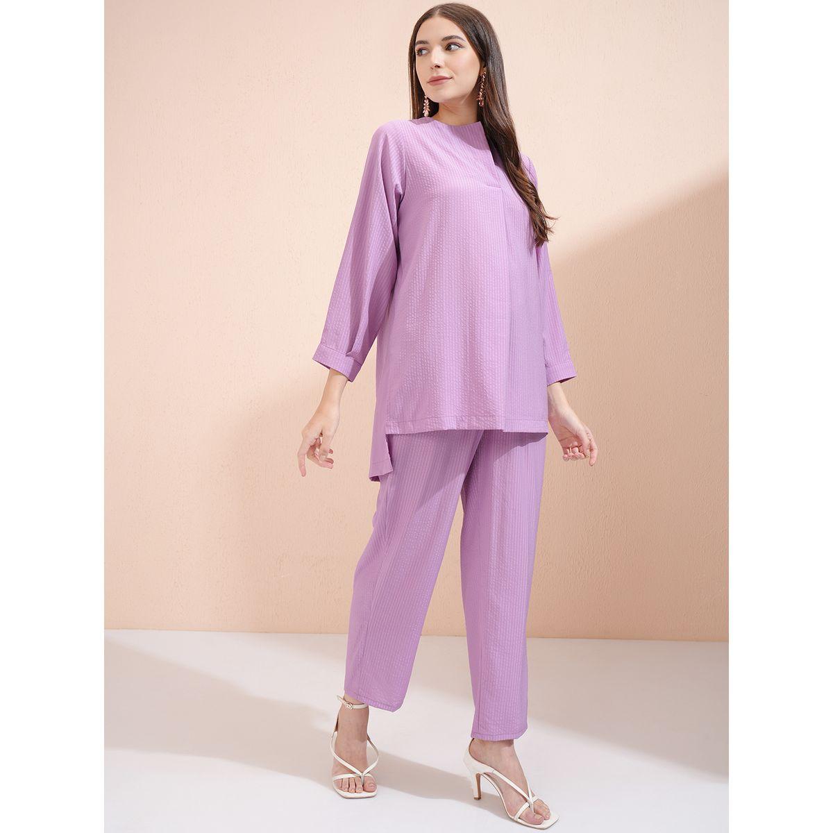 Vishudh X Styli Solid Longline Top and Pants Co-Ords-women-clothing-coordsets-image-6