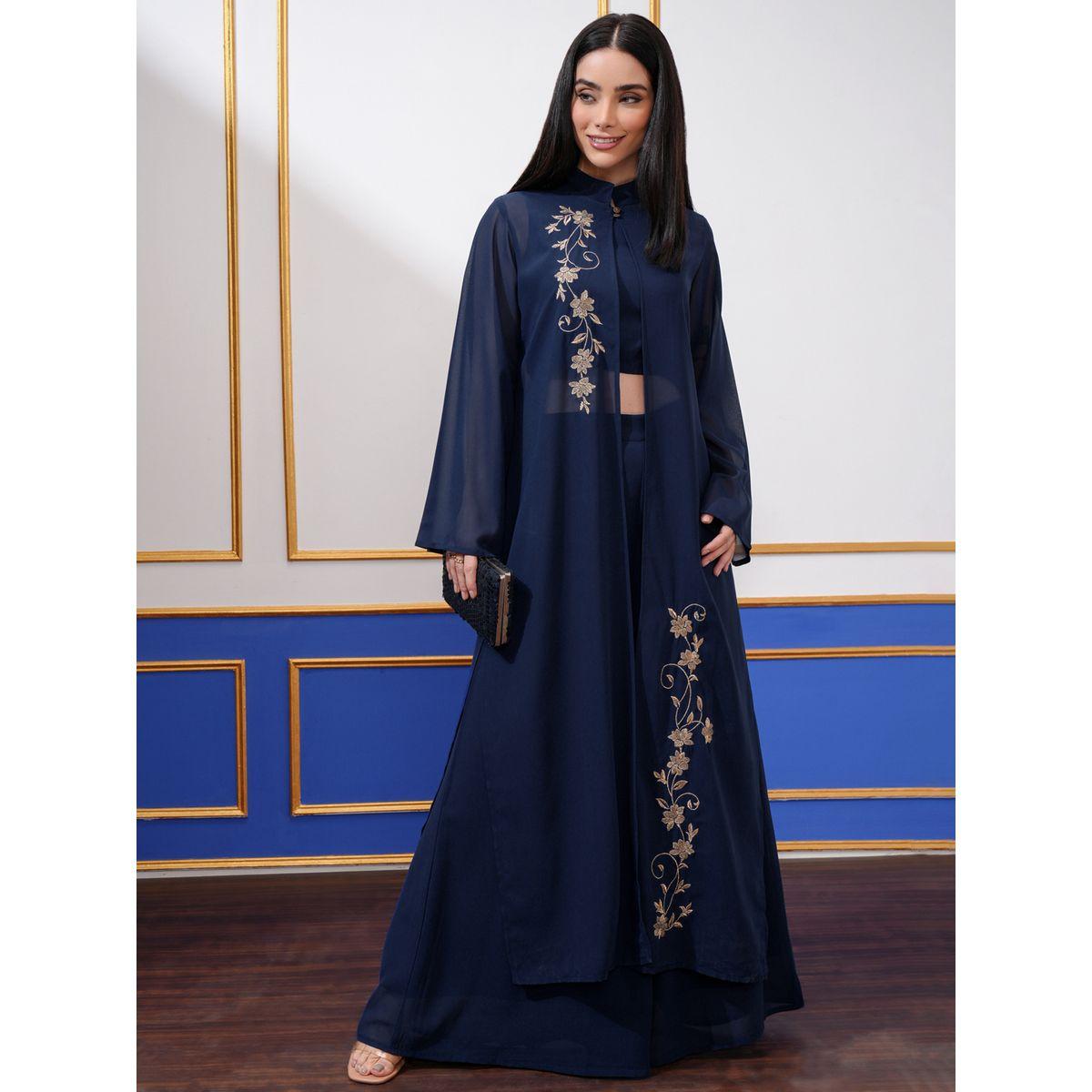 Vishudh X Styli Set of 3 - Embroidered Top, Palazzo and Shrug-women-clothing-coordsets-image-1