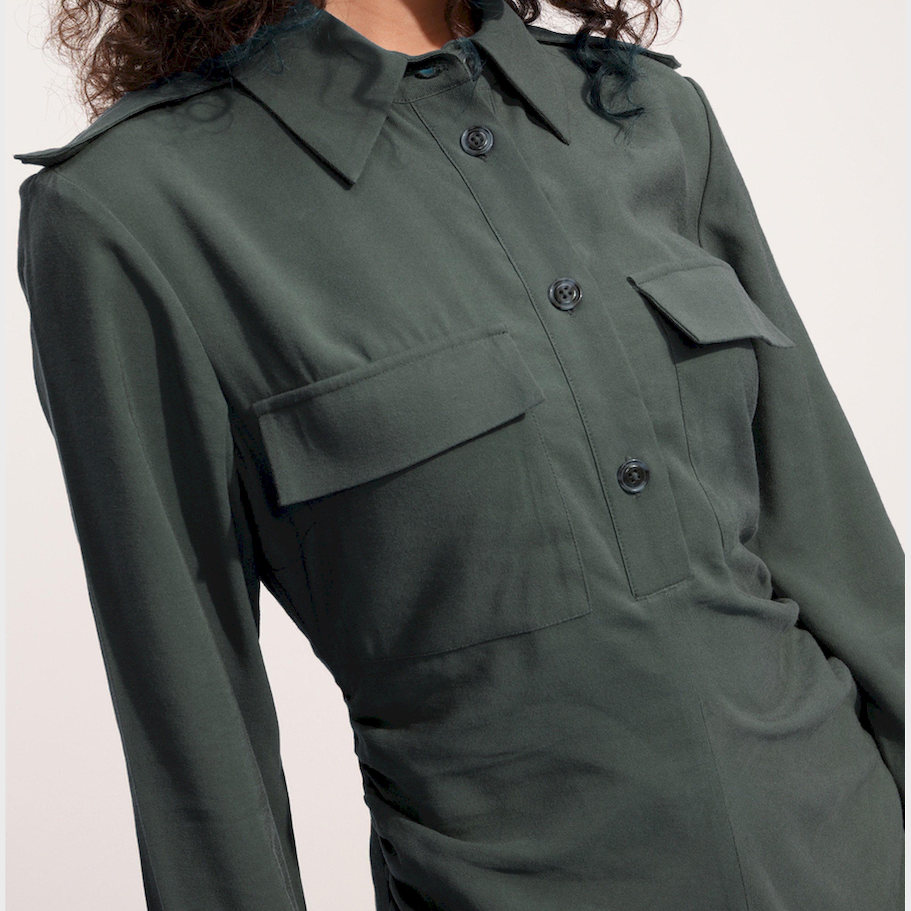 Tokyo Talkies X Styli Solid Collared Shirt Midi Dress With Front Slit Detail-women-clothing-dresses-image-5