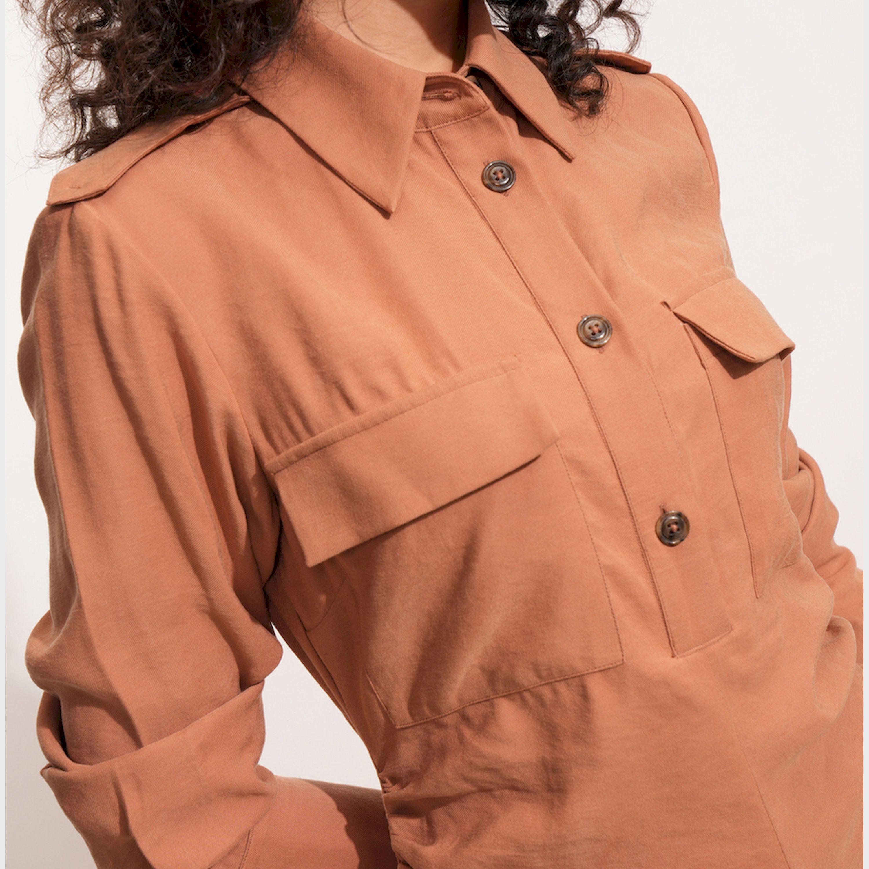 Tokyo Talkies X Styli Solid Collared Shirt Midi Dress With Front Slit Detail-women-clothing-dresses-image-5