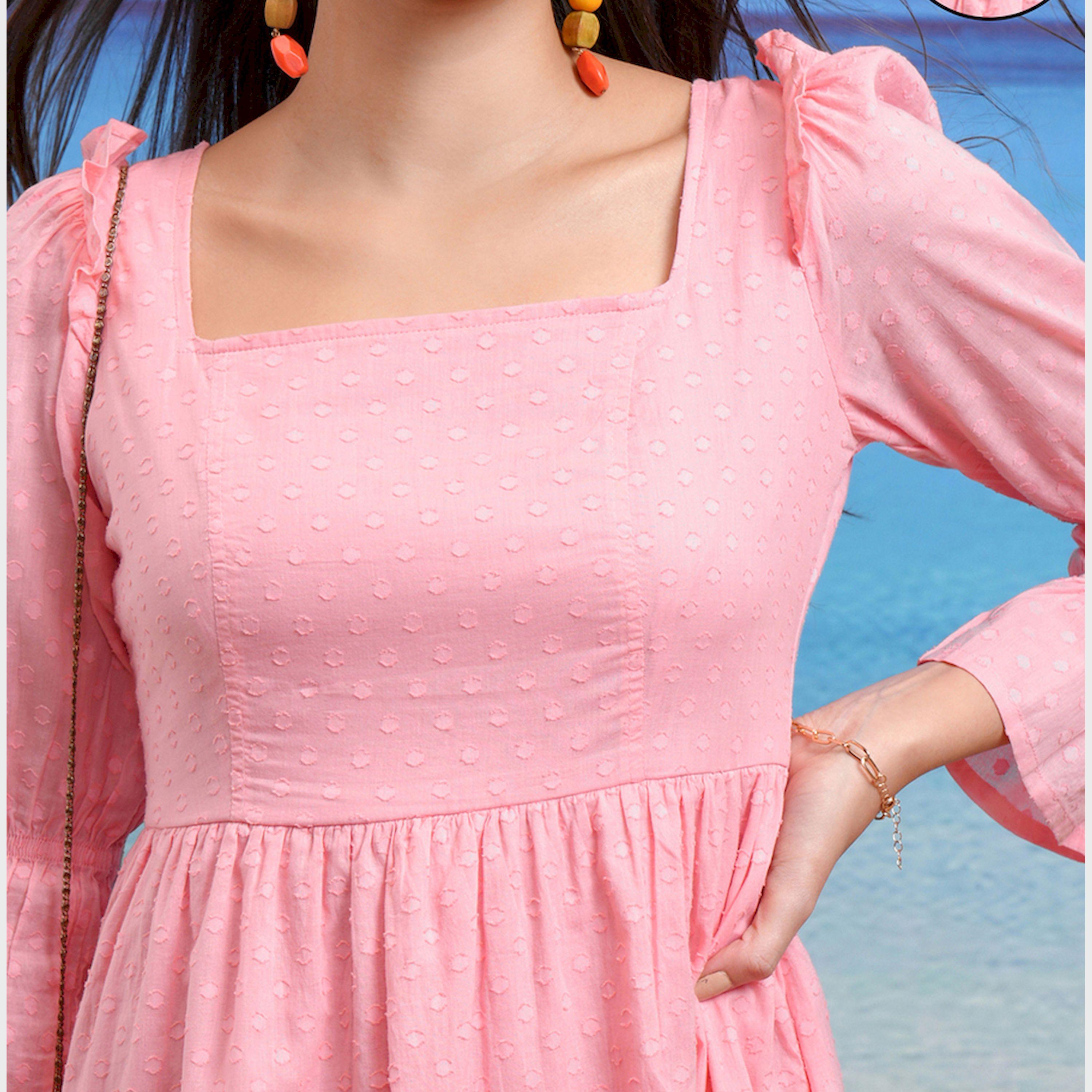 Tokyo Talkies X Styli Textured Dobby Square Neck Mini Dress-women-clothing-dresses-image-6