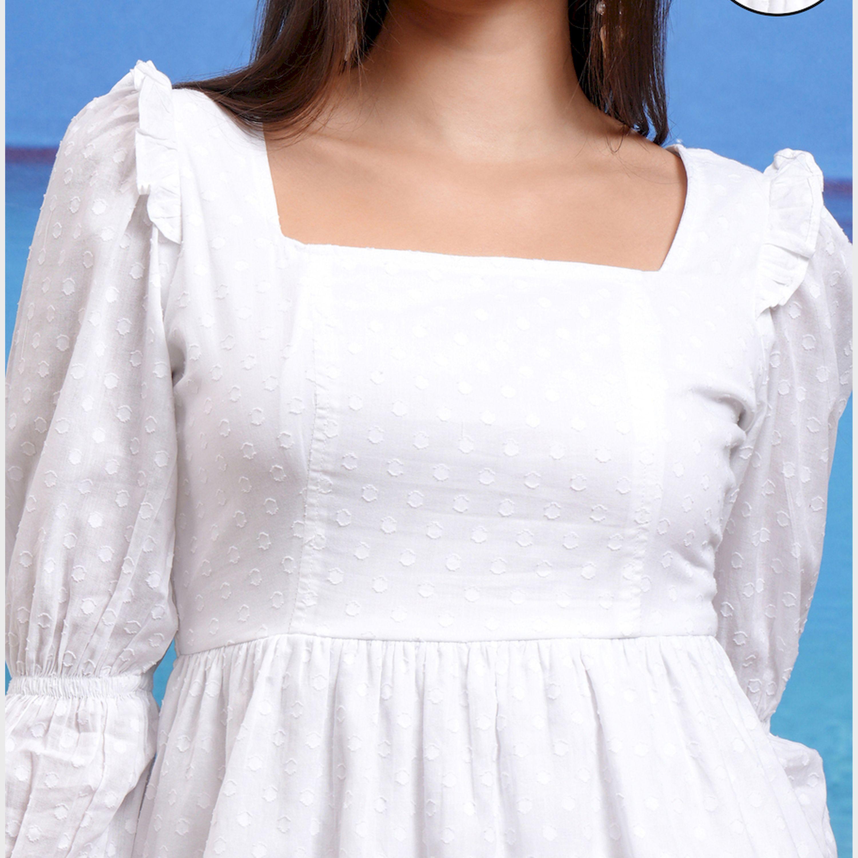 طوكيو توكيز - فستان قصير بياقة مربعة من قماش الدوبي-women-clothing-dresses-image-6