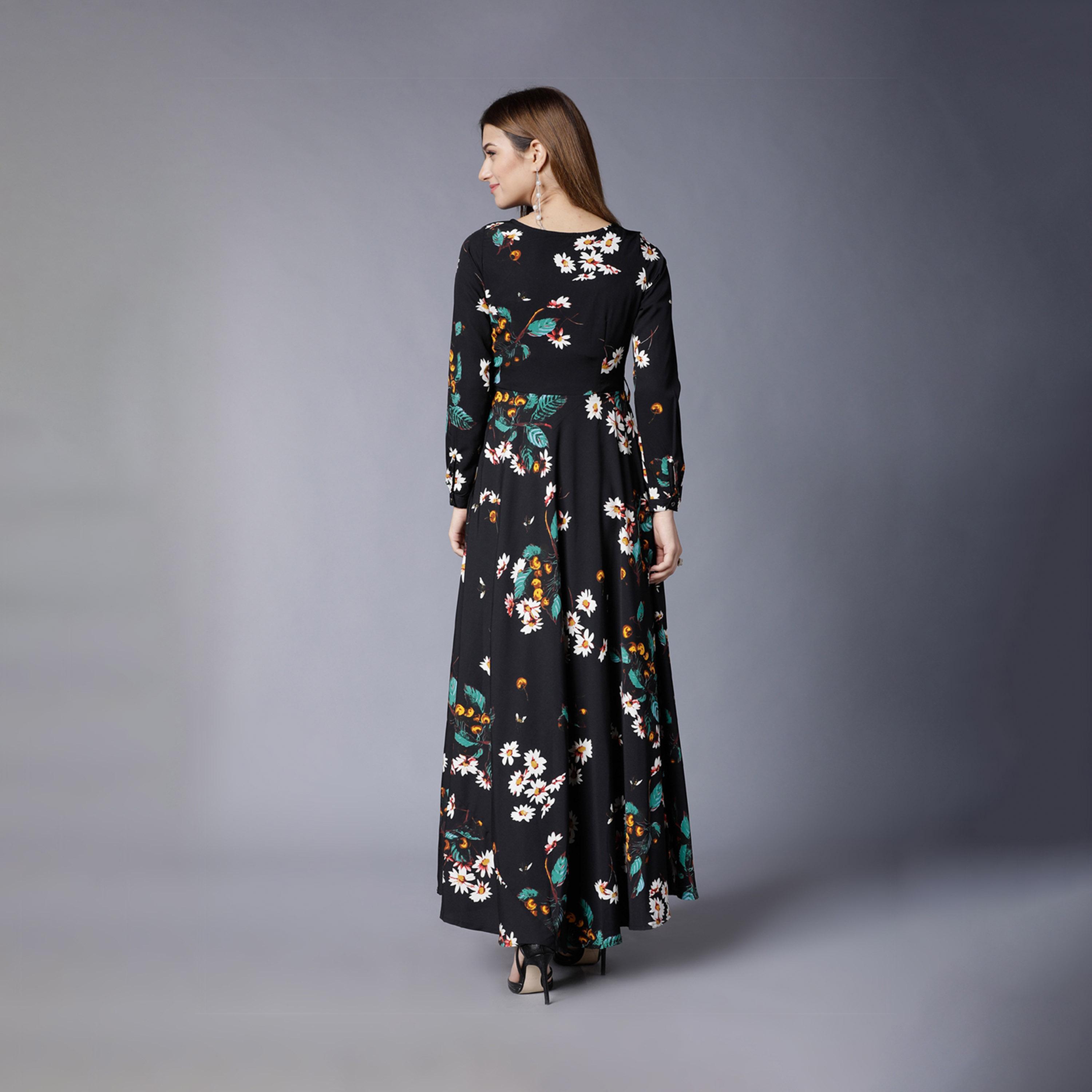 طوكيو توكيز - فستان ماكسي بياقة دائرية وطبعة زهور من-women-clothing-dresses-image-3