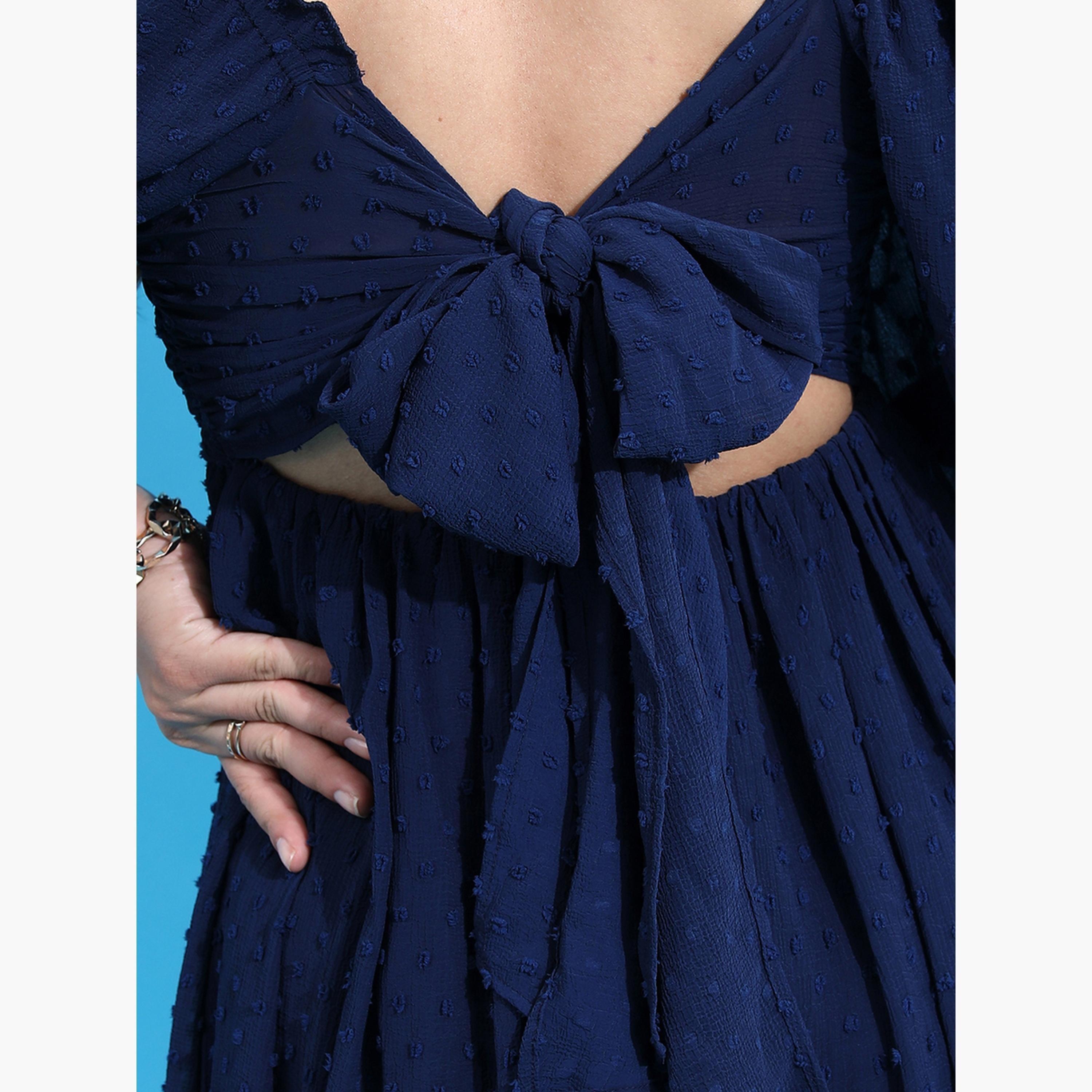 Tokyo Talkies X Styli Textured Puff Sleeve Gathered Detail Mini Dress-women-clothing-dresses-image-8