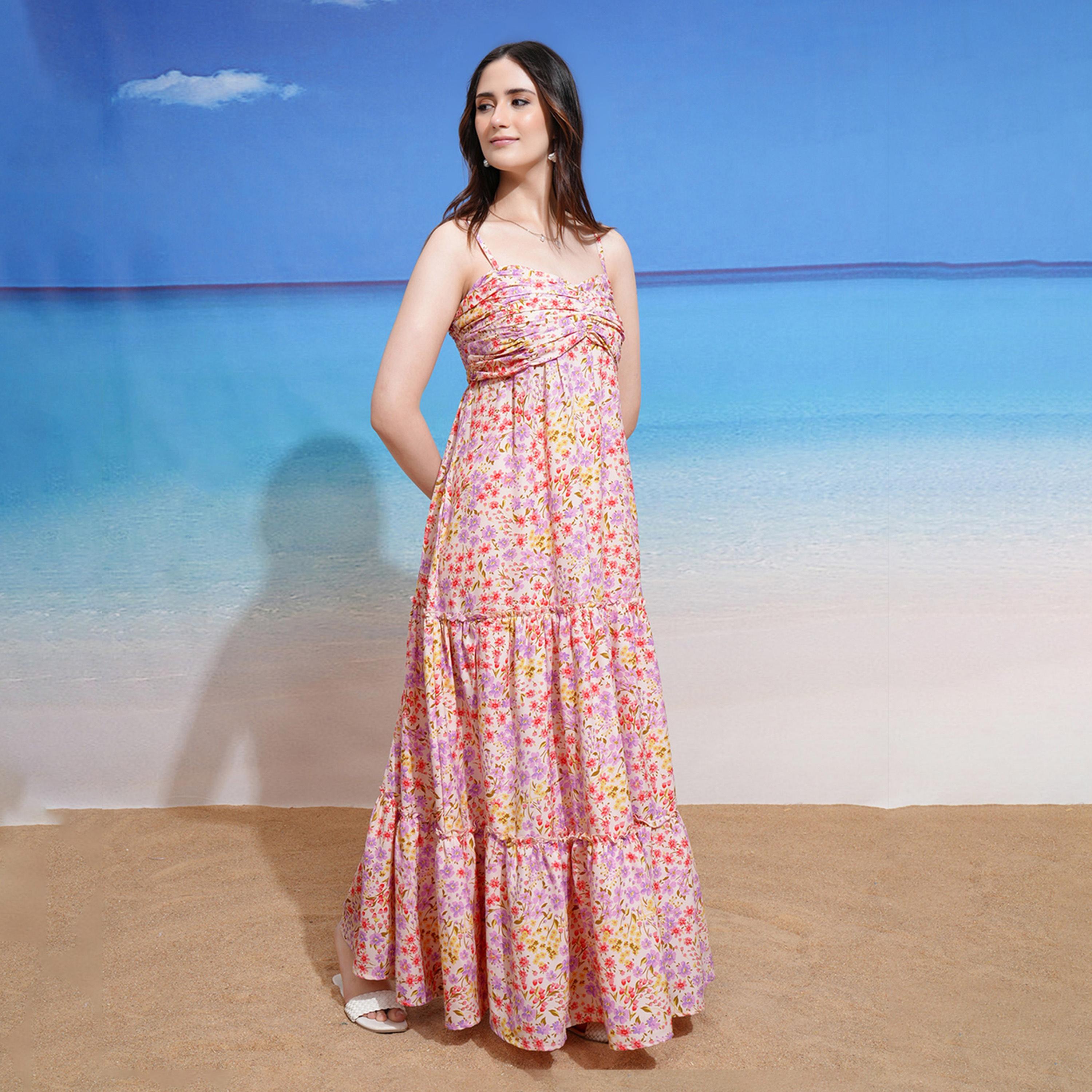 Tokyo Talkies X Styli All-Over Floral Print Strappy Tiered Maxi Dress-women-clothing-dresses-image-1