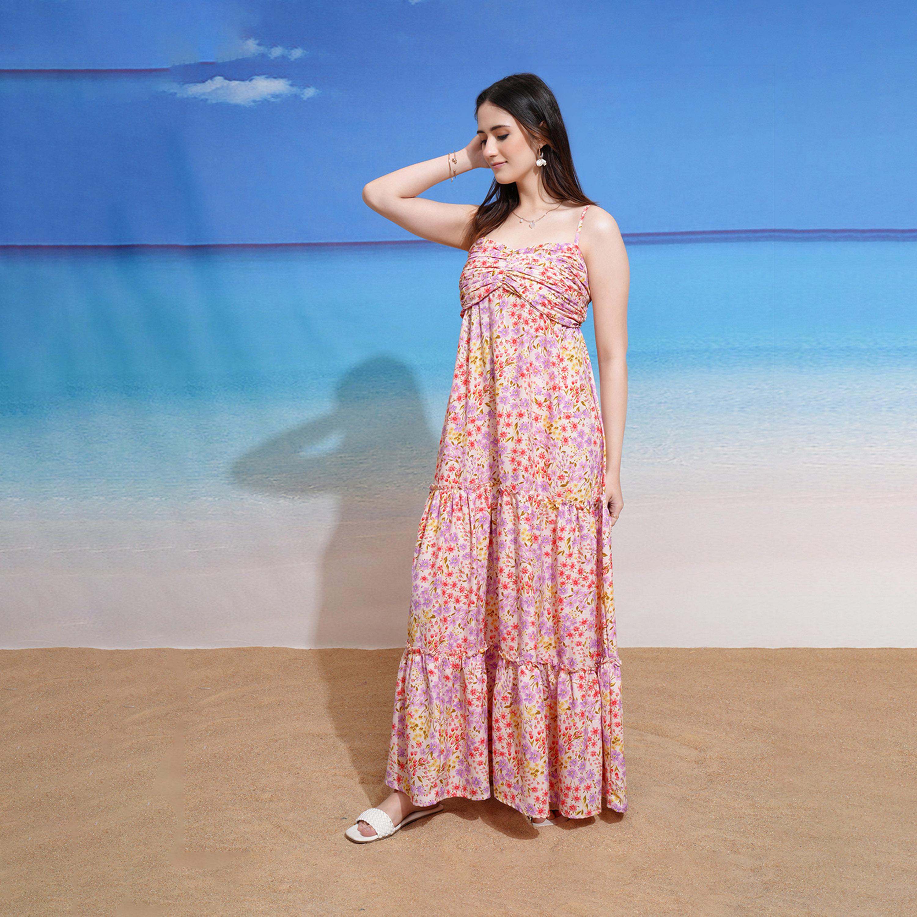 طوكيو توكيز - فستان ماكسي متعدد الطبقات بطبعات الأزهار من-women-clothing-dresses-image-3