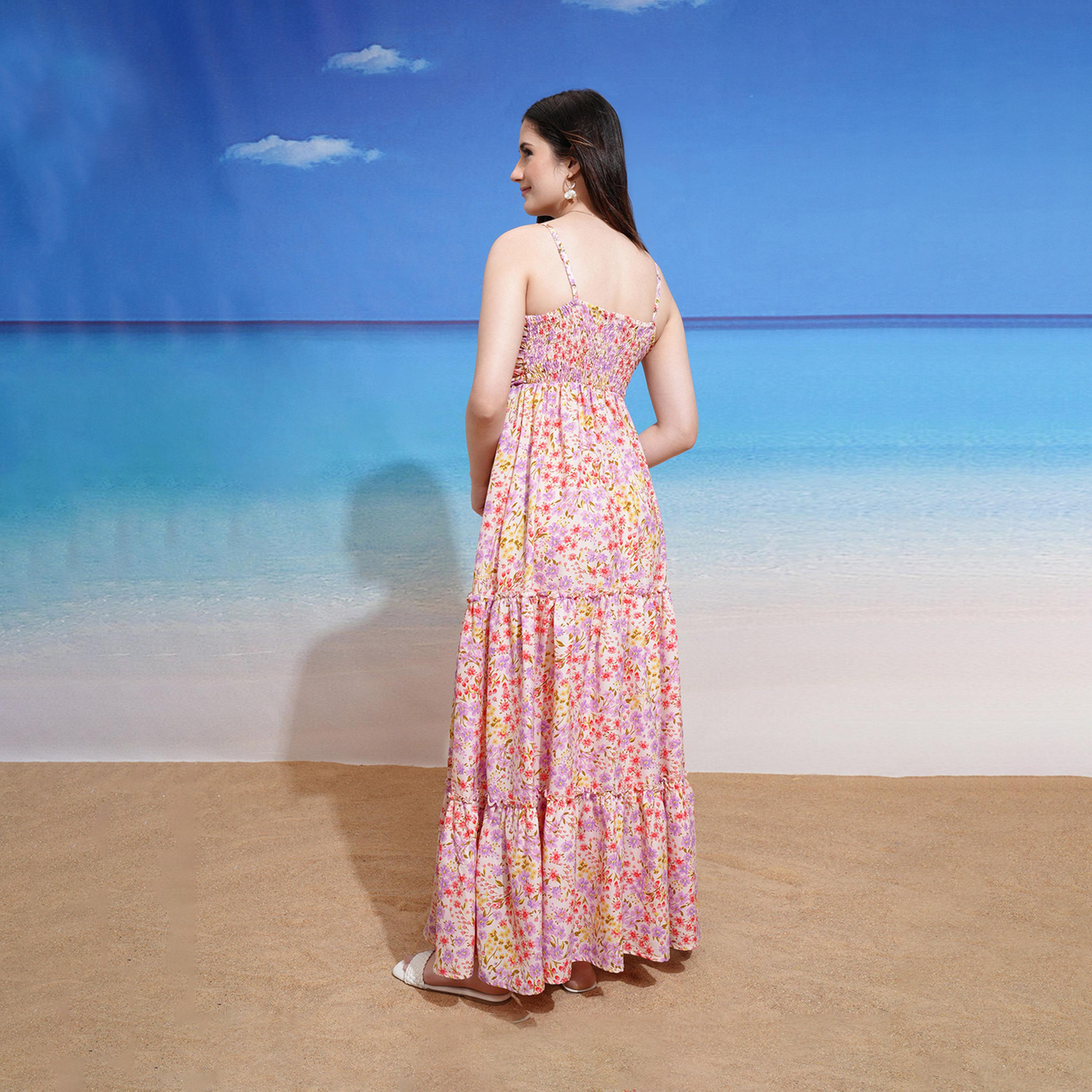 طوكيو توكيز - فستان ماكسي متعدد الطبقات بطبعات الأزهار من-women-clothing-dresses-image-4