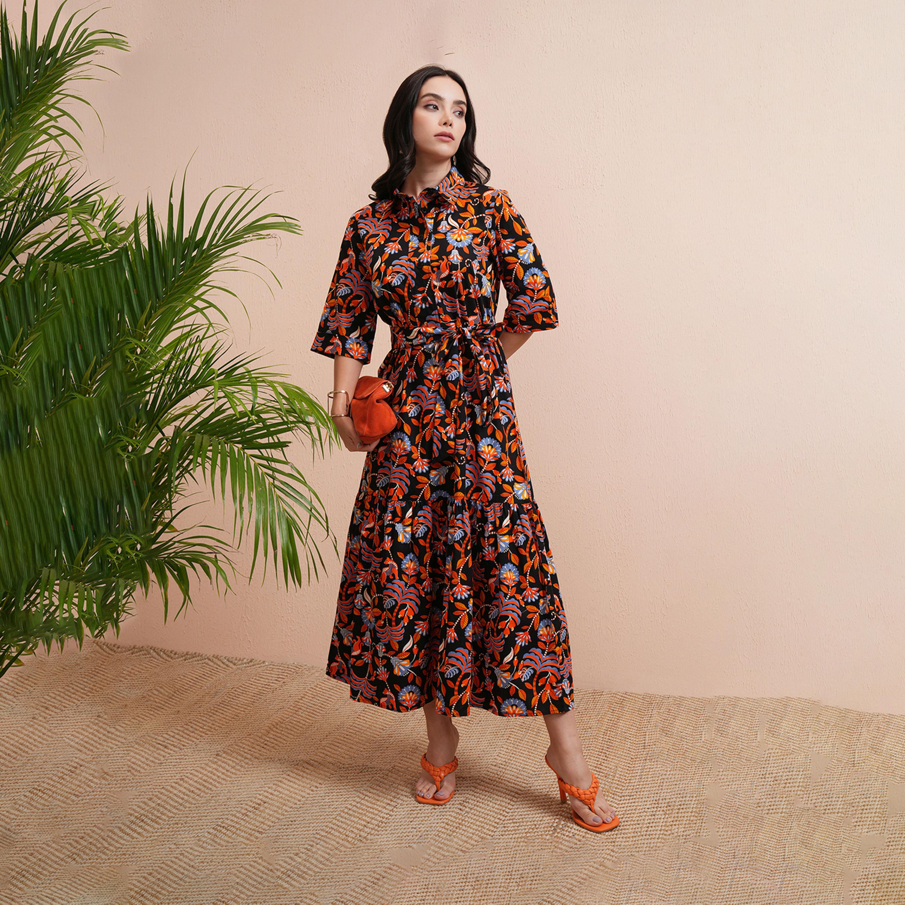 فيشود ستايلي - فستان ماكسي متعدد الطبقات بطبعة زهور-women-clothing-dresses-image-2
