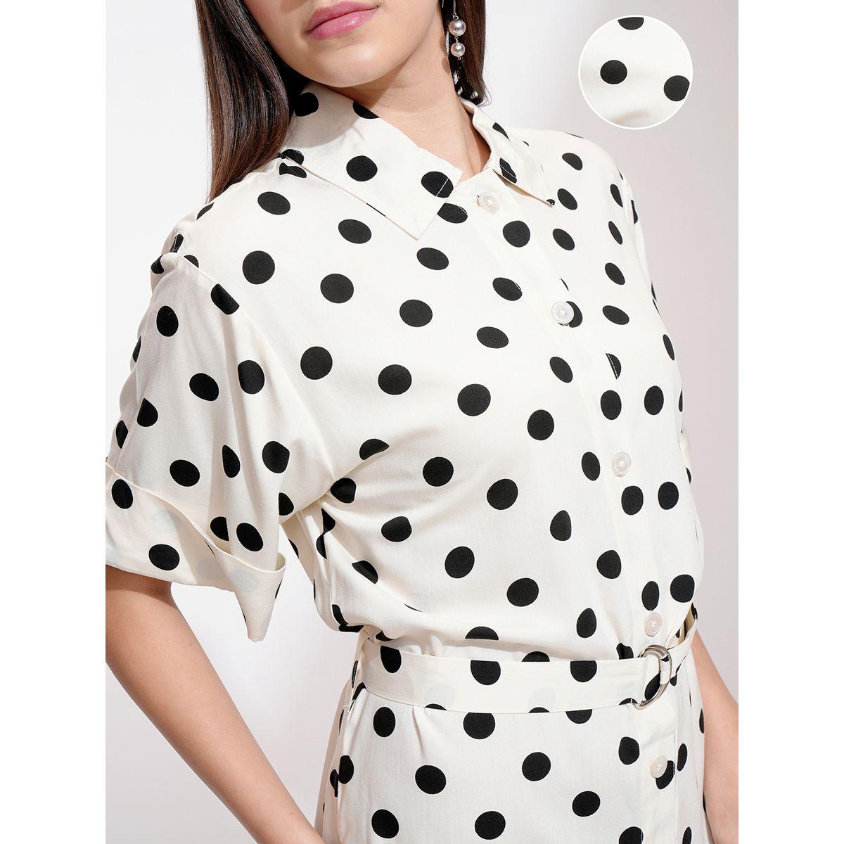 فستان ميدي بطبعة نقاط بولكا وحزام طوكيو توكيز × ستايلي-women-clothing-dresses-image-5