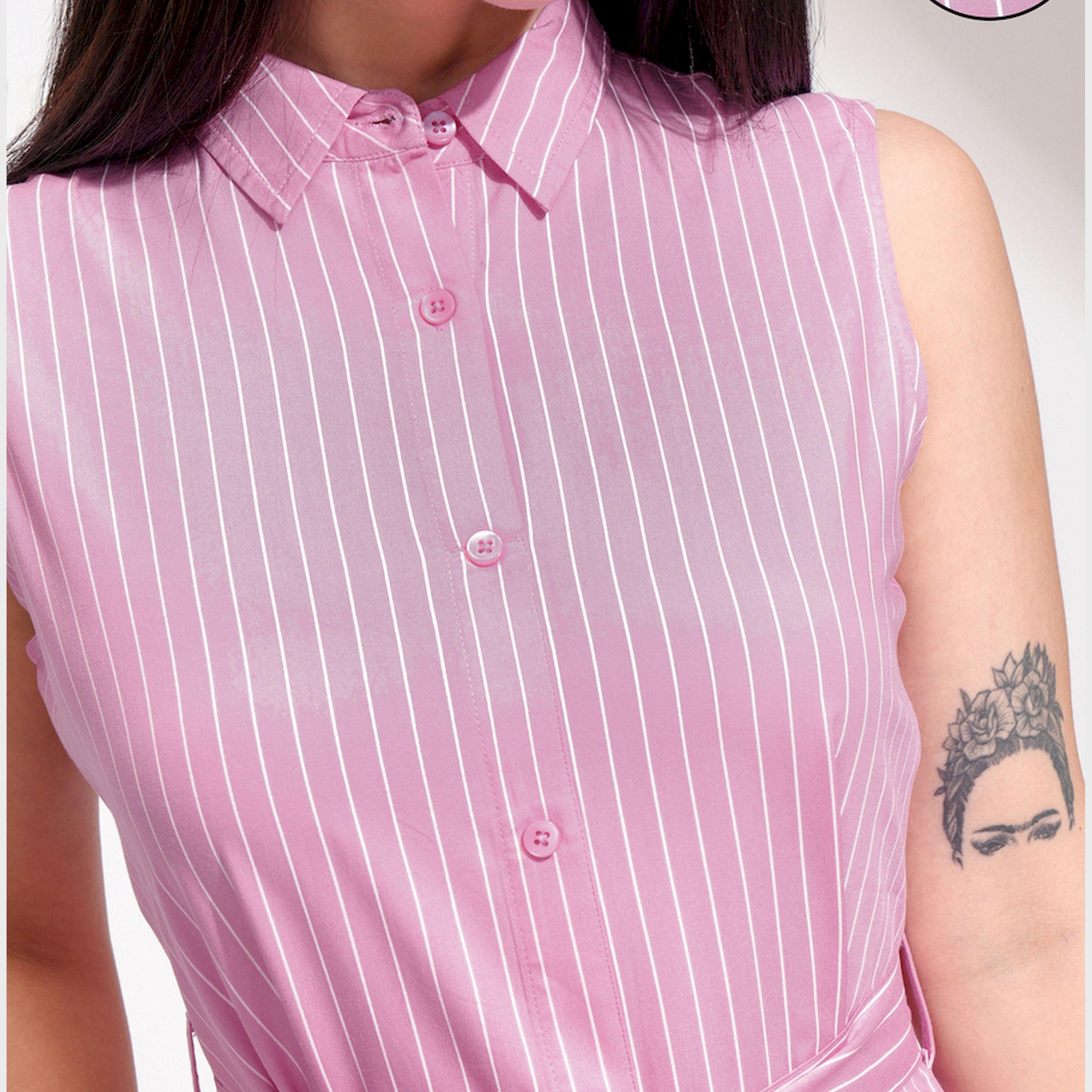 طوكيو توكيز - فستان ماكسي مخطط بدون أكمام بقصة A مع تفاصيل رباط على الخصر-women-clothing-dresses-image-5