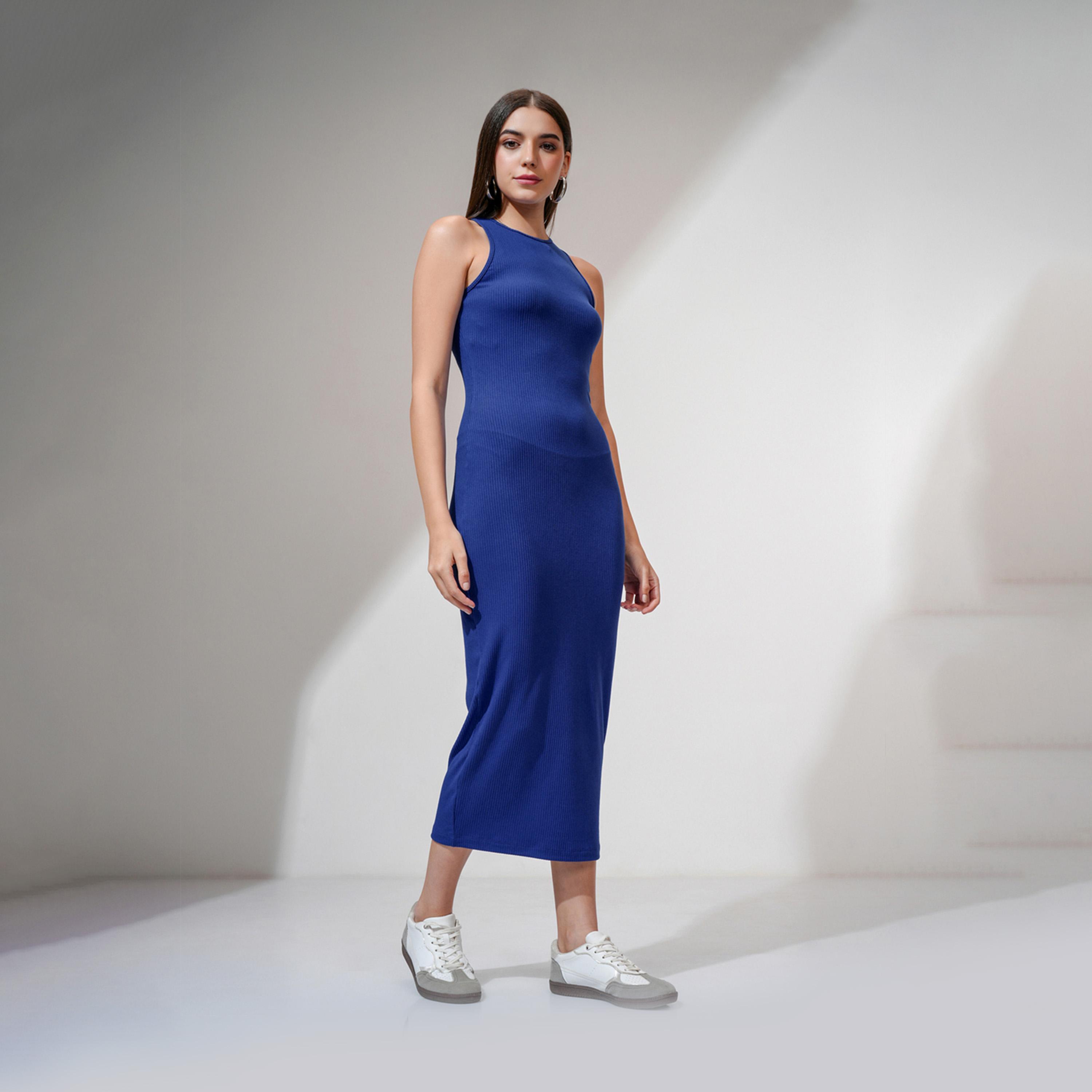 Tokyo Talkies X Styli Textured Ribbed Sleeveless Bodycon Midi Dress-women-clothing-dresses-image-3