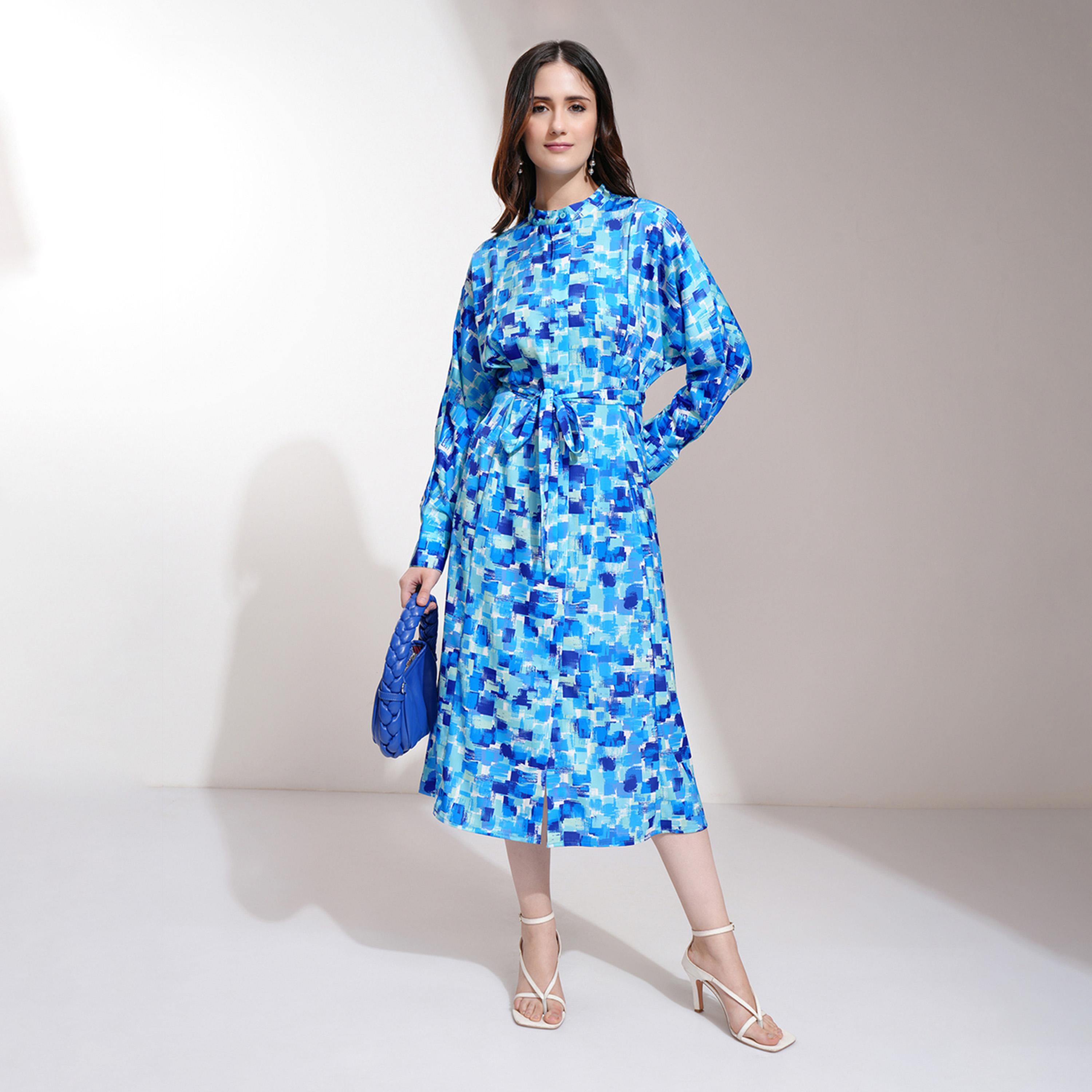 Tokyo Talkies X Styli All-Over Print Batwing Sleeve A-Line Midi Dress-women-clothing-dresses-image-1